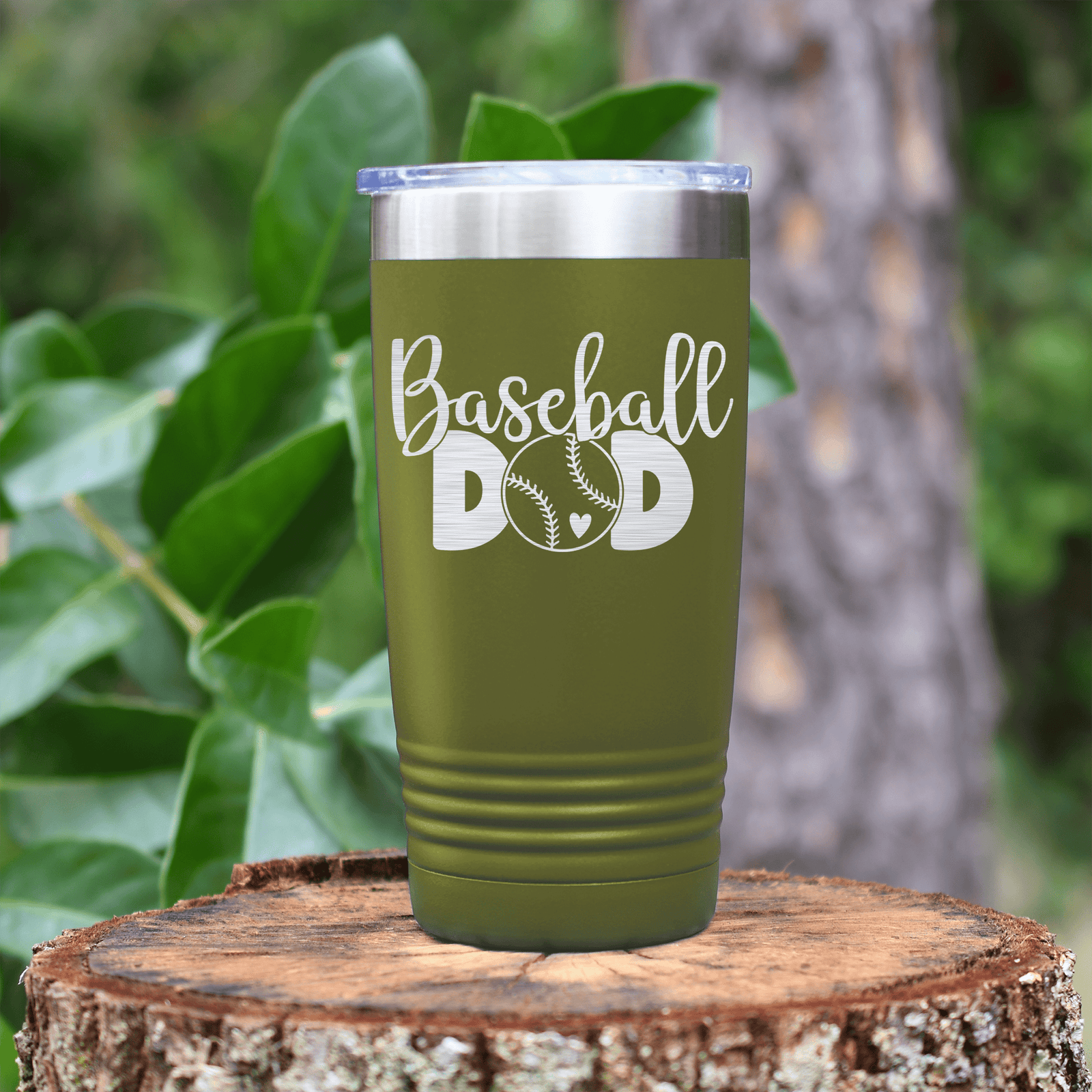 Military Green baseball tumbler Ultimate Baseball Father