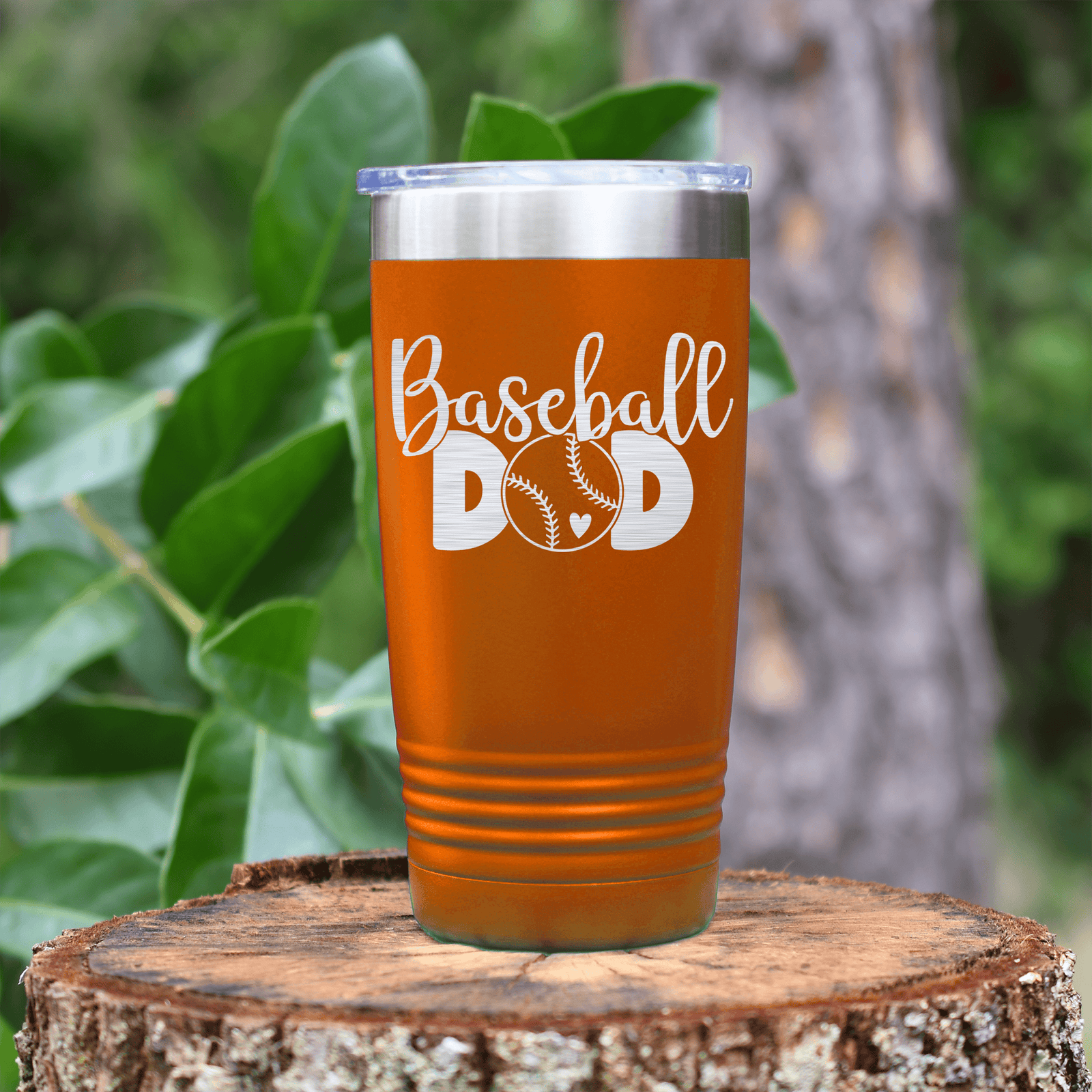 Orange baseball tumbler Ultimate Baseball Father