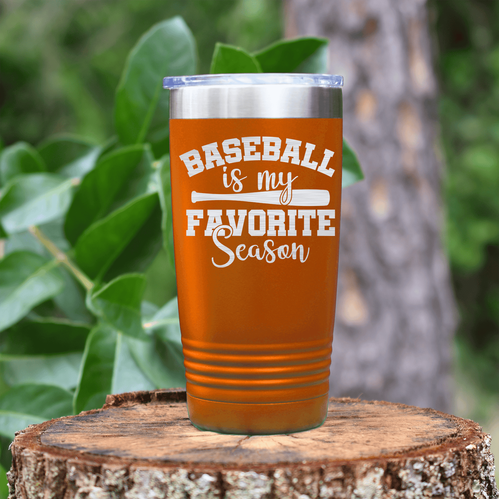 Orange baseball tumbler When Bats Swing Hearts Sing