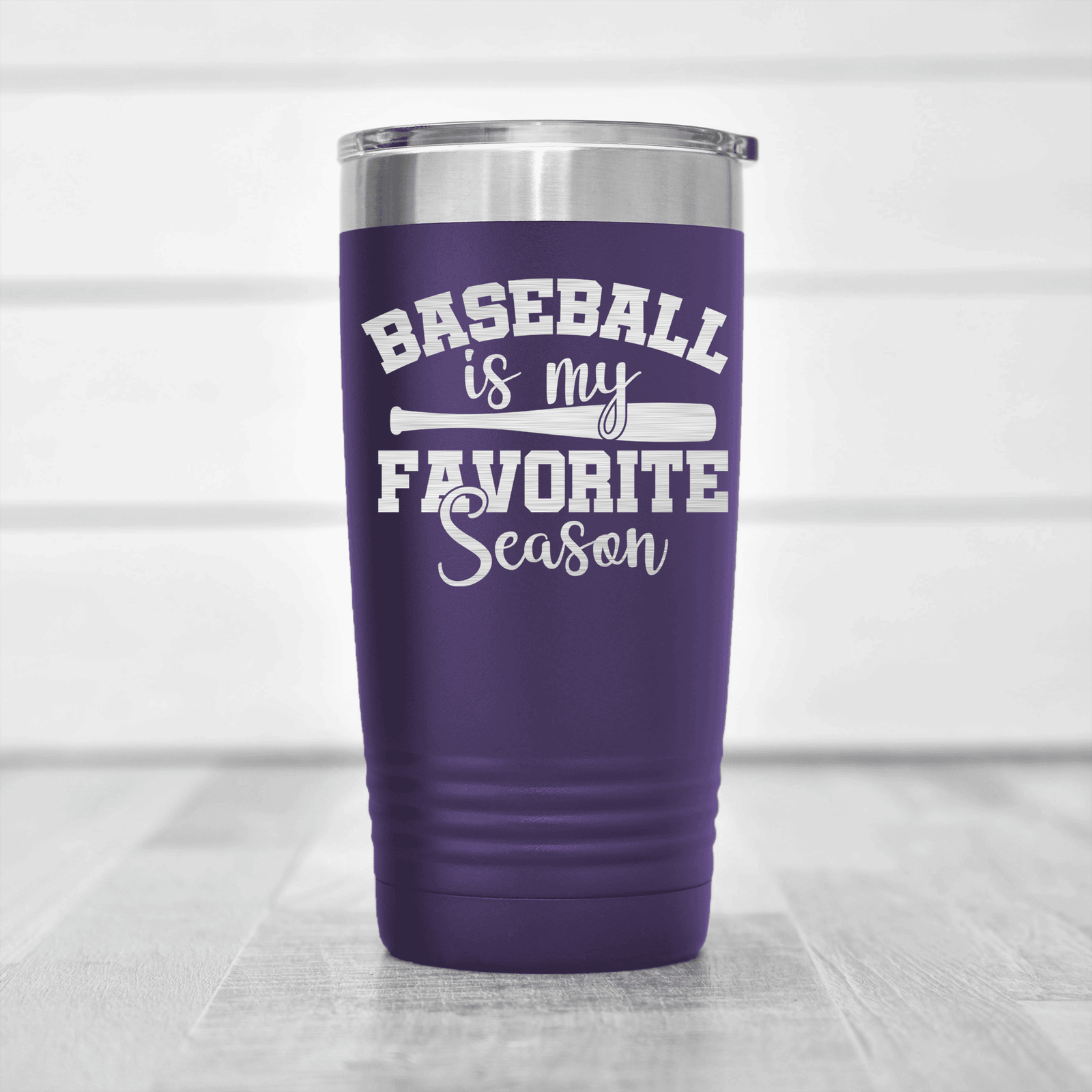 Purple baseball tumbler When Bats Swing Hearts Sing