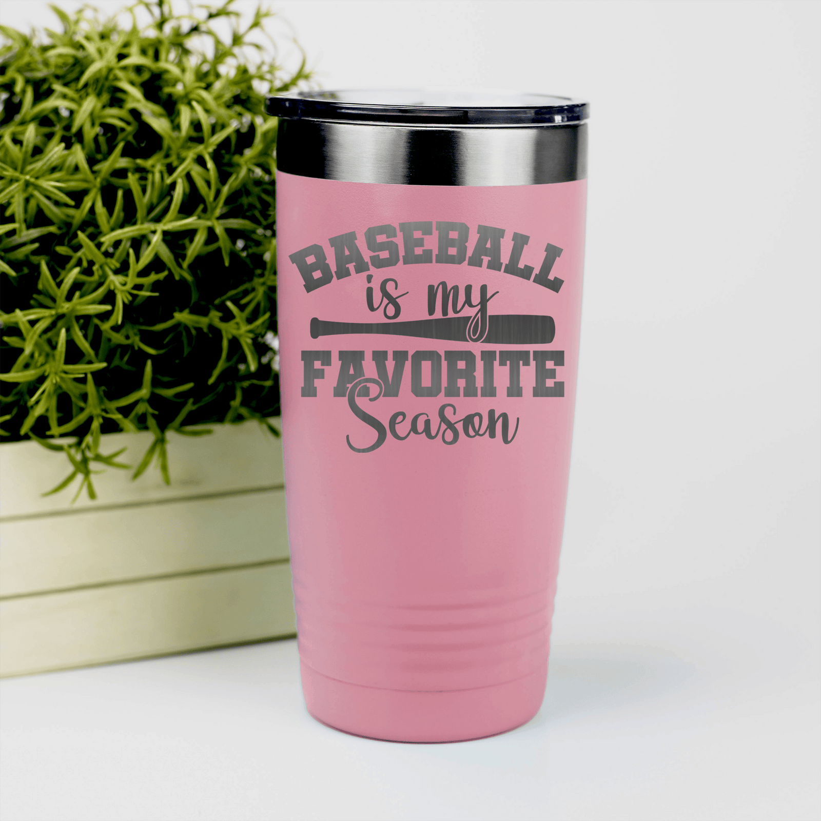 Salmon baseball tumbler When Bats Swing Hearts Sing