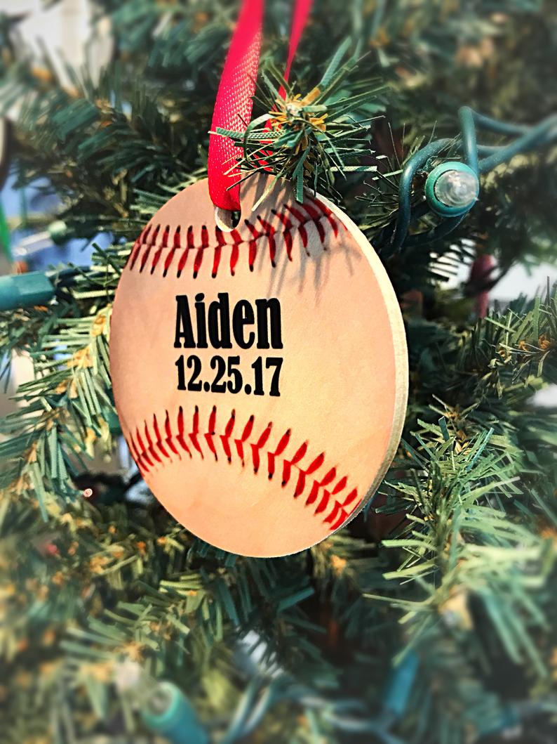 Personalized Baseball Christmas Ornament