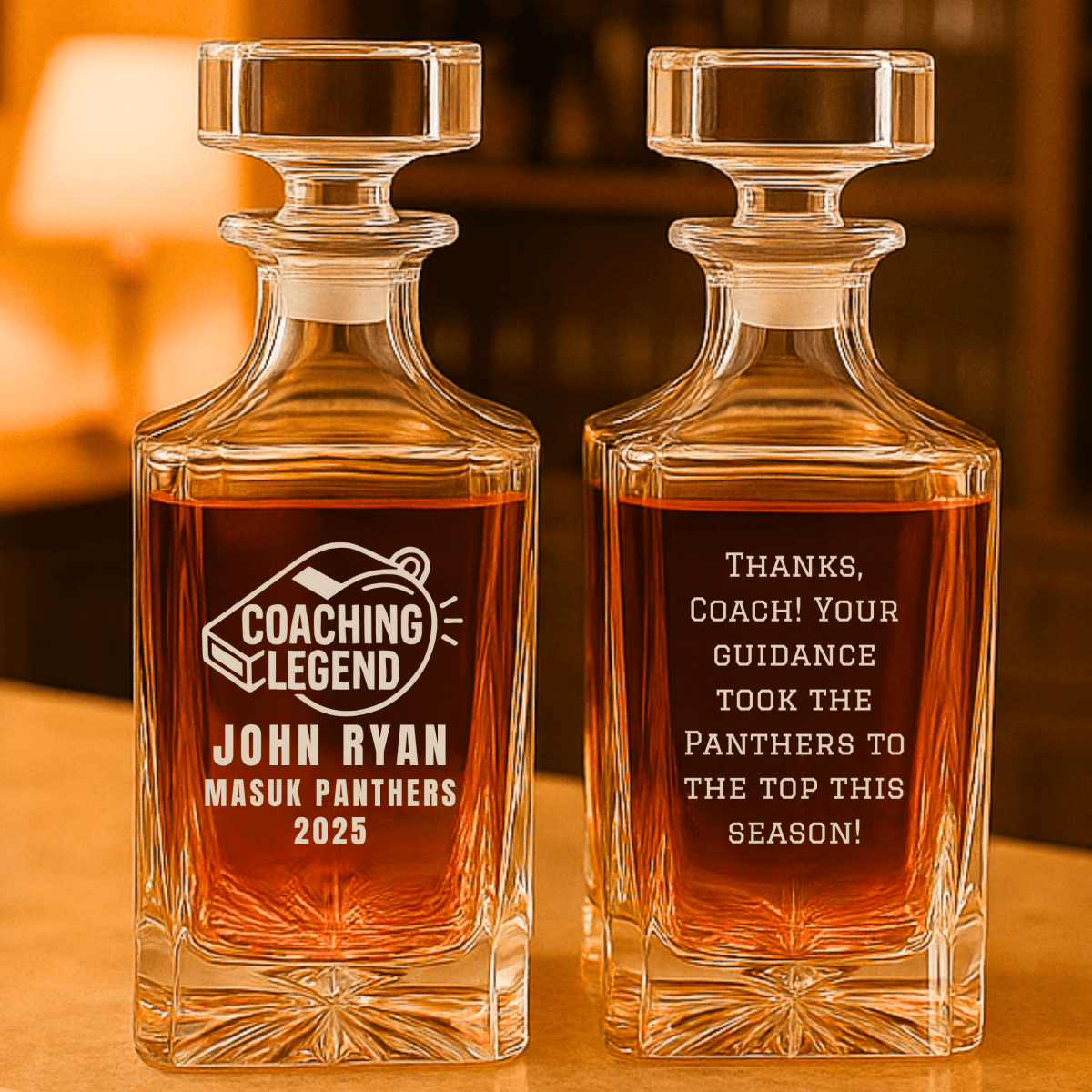 Unique Personalized Personalized Coach Decanter Customized Coach Gifts for Men by Groovy Guy
