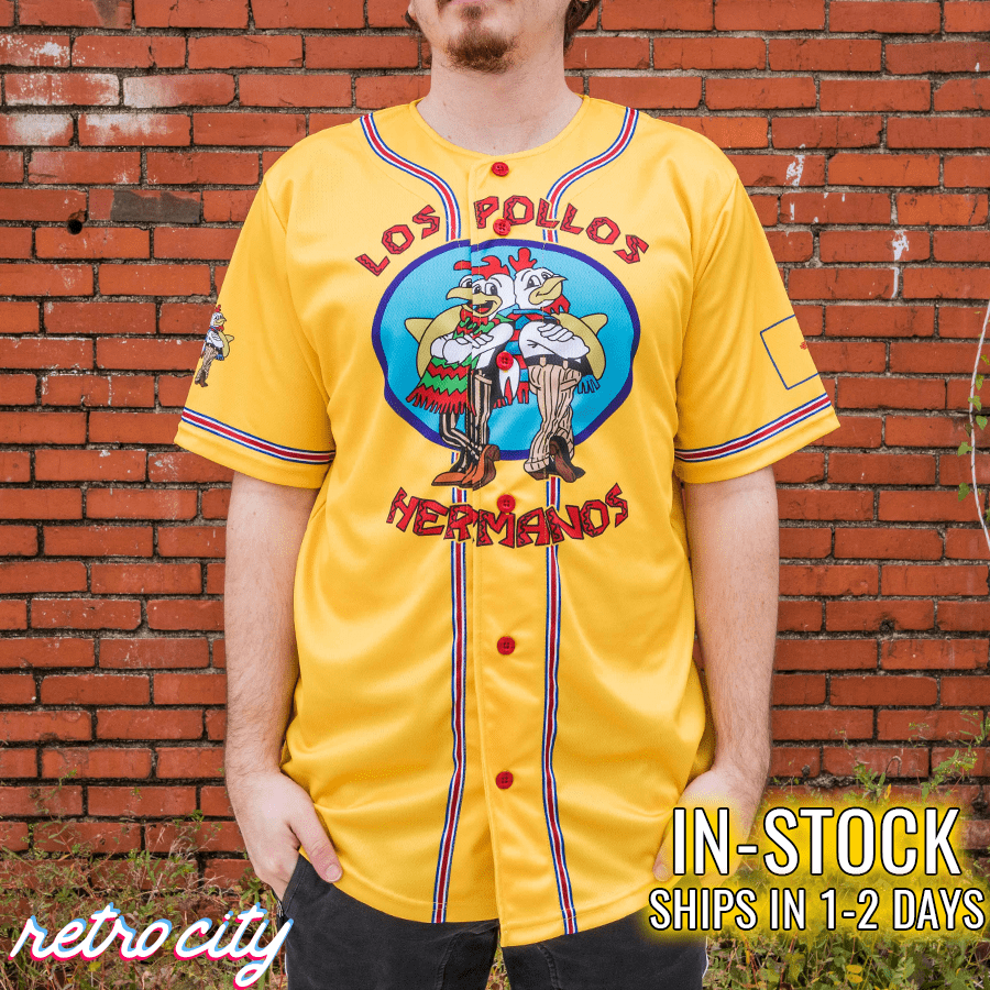 Los Pollos Hermanos Gus Fring Full-Button Baseball Jersey *IN-STOCK*