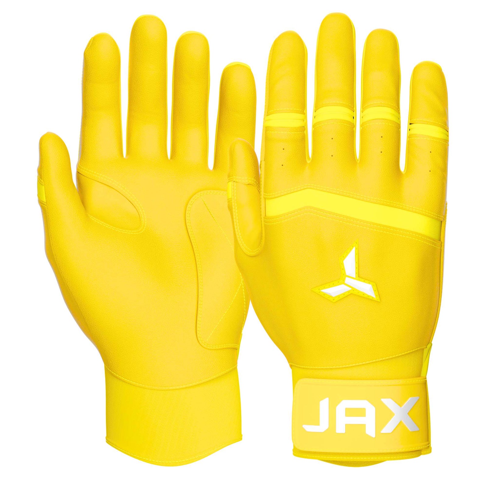 Jax Standout Yellow Pro Cuff Batting Gloves