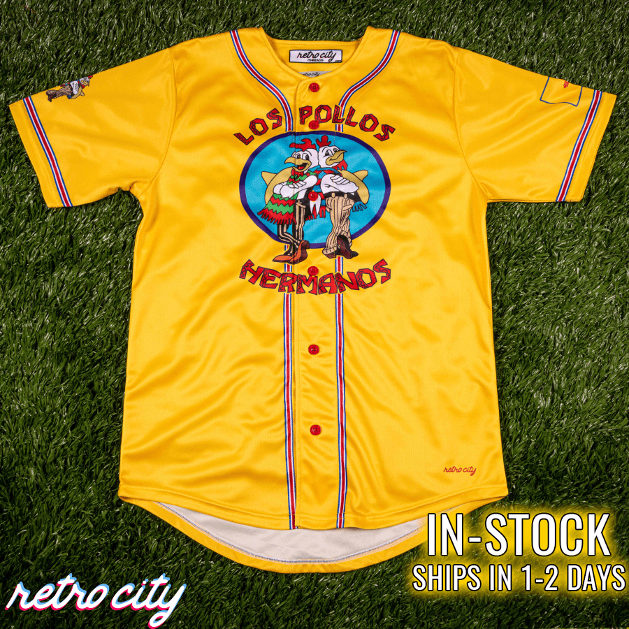 Los Pollos Hermanos Gus Fring Full-Button Baseball Jersey *IN-STOCK*