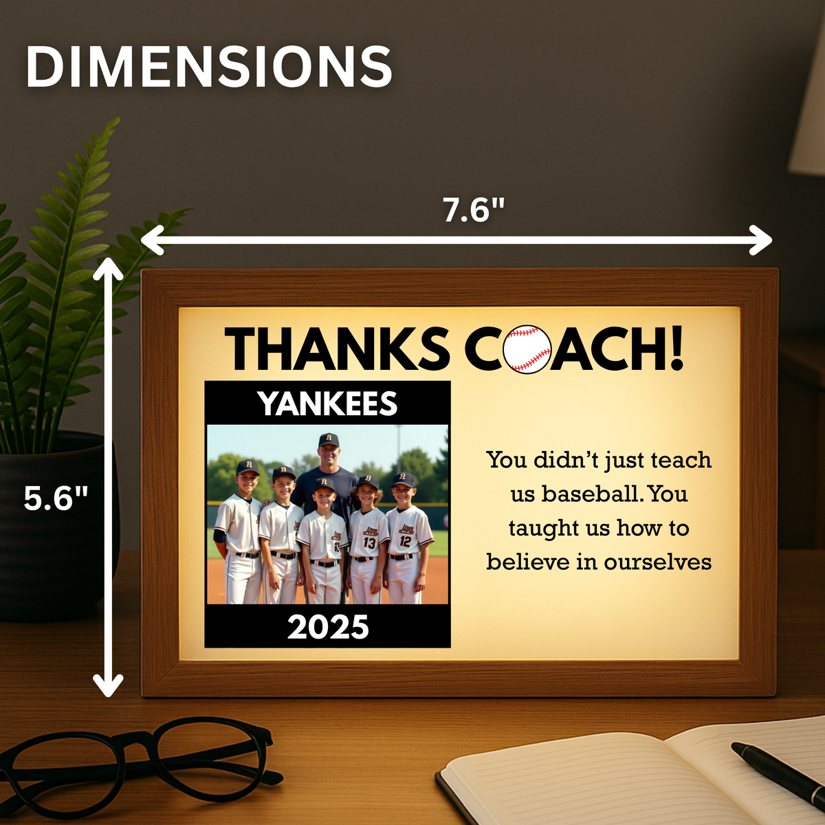 Baseball Coach Light Up Picture Frame