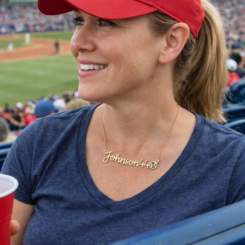 Personalized Baseball Mom Necklace