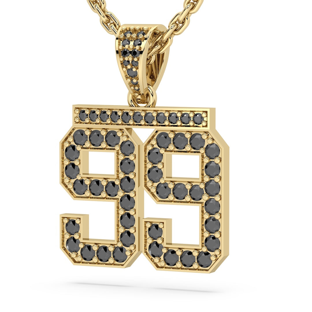 Diamond Studded Custom Number Necklace