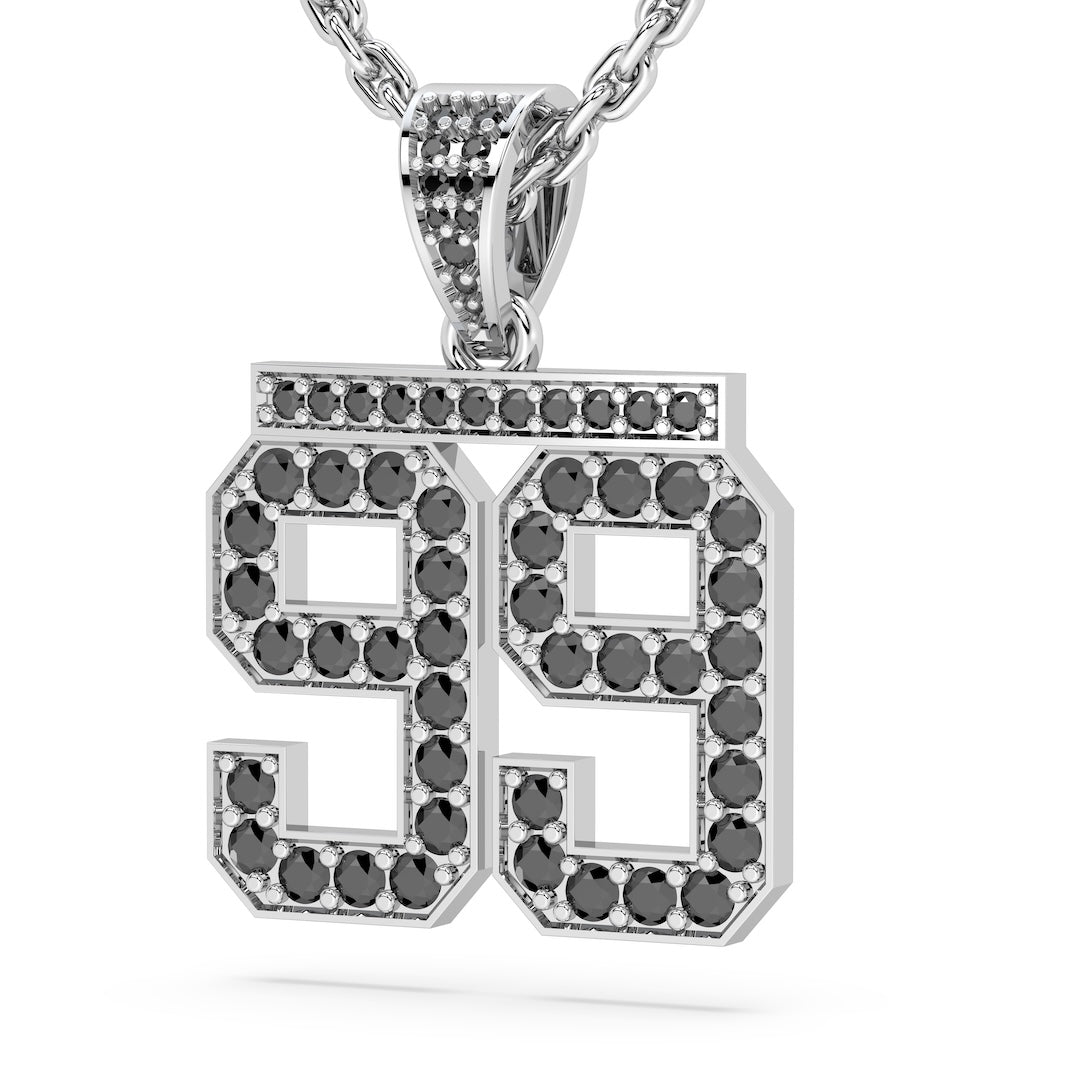Diamond Studded Custom Number Necklace