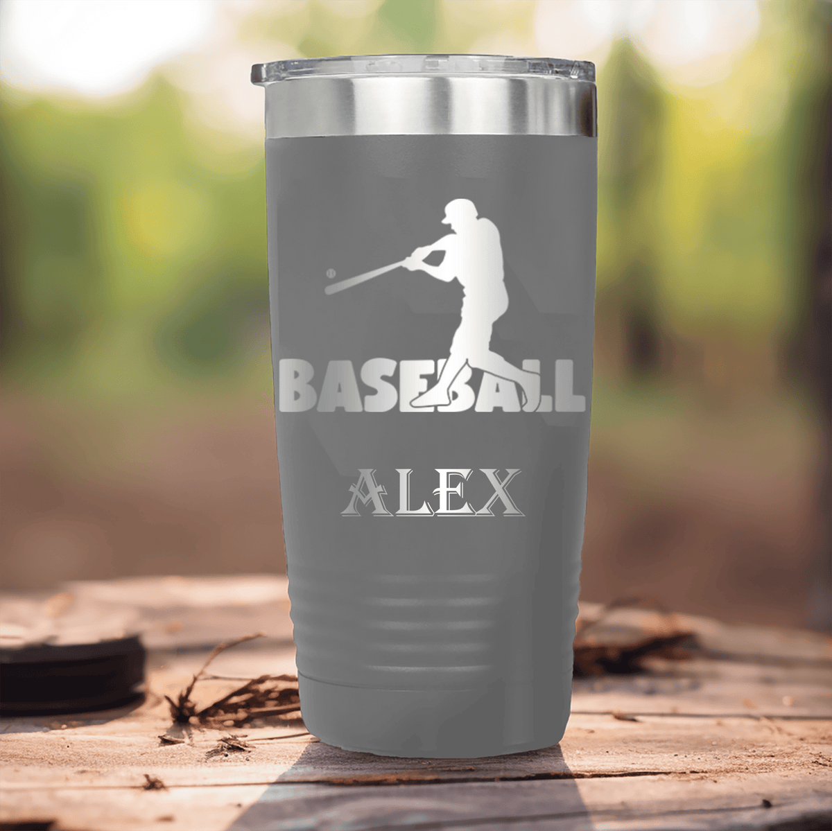 Grey Baseball Tumbler With Diamond Prodigy Design