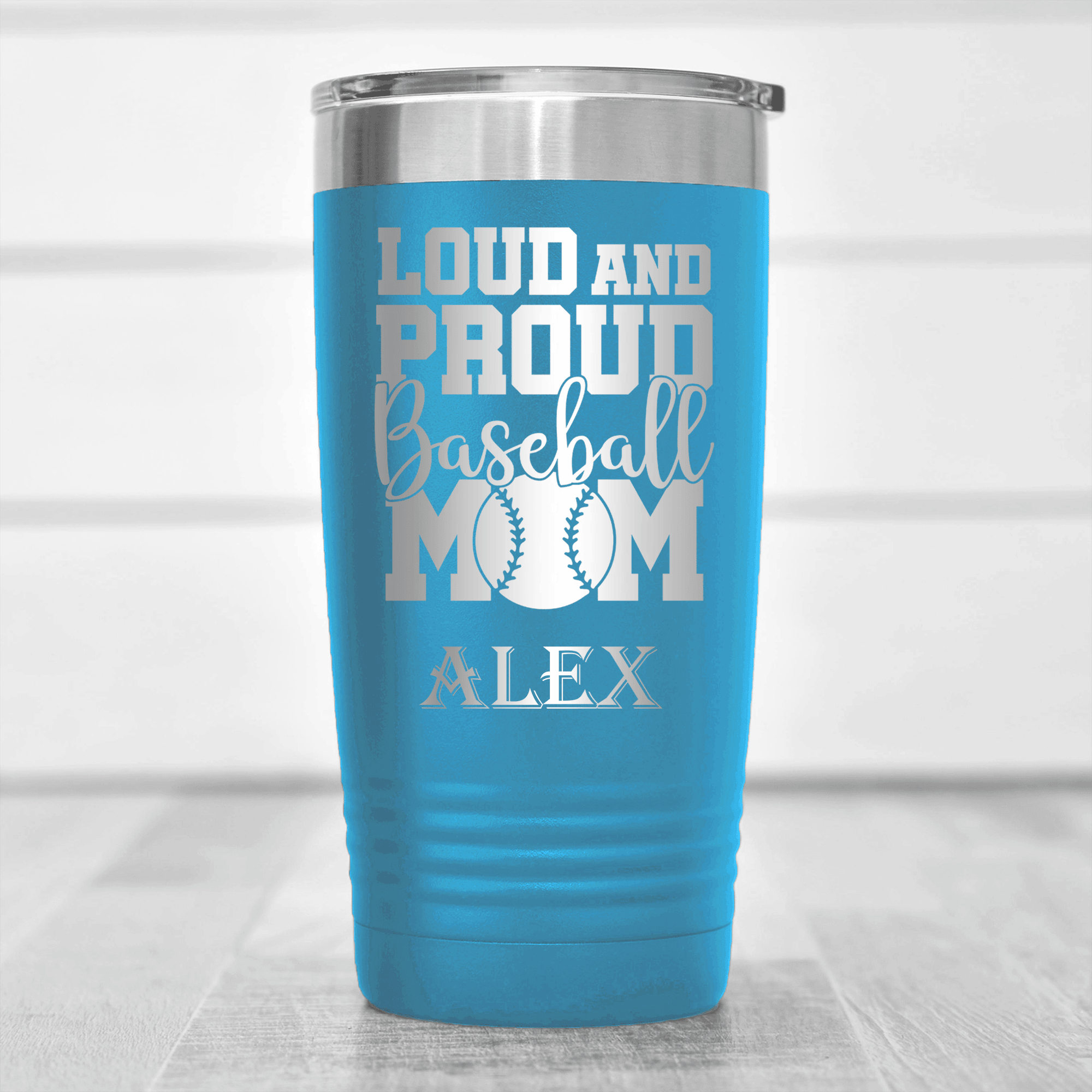 Light Blue Baseball Tumbler With Echoing Cheers From The Diamond Design