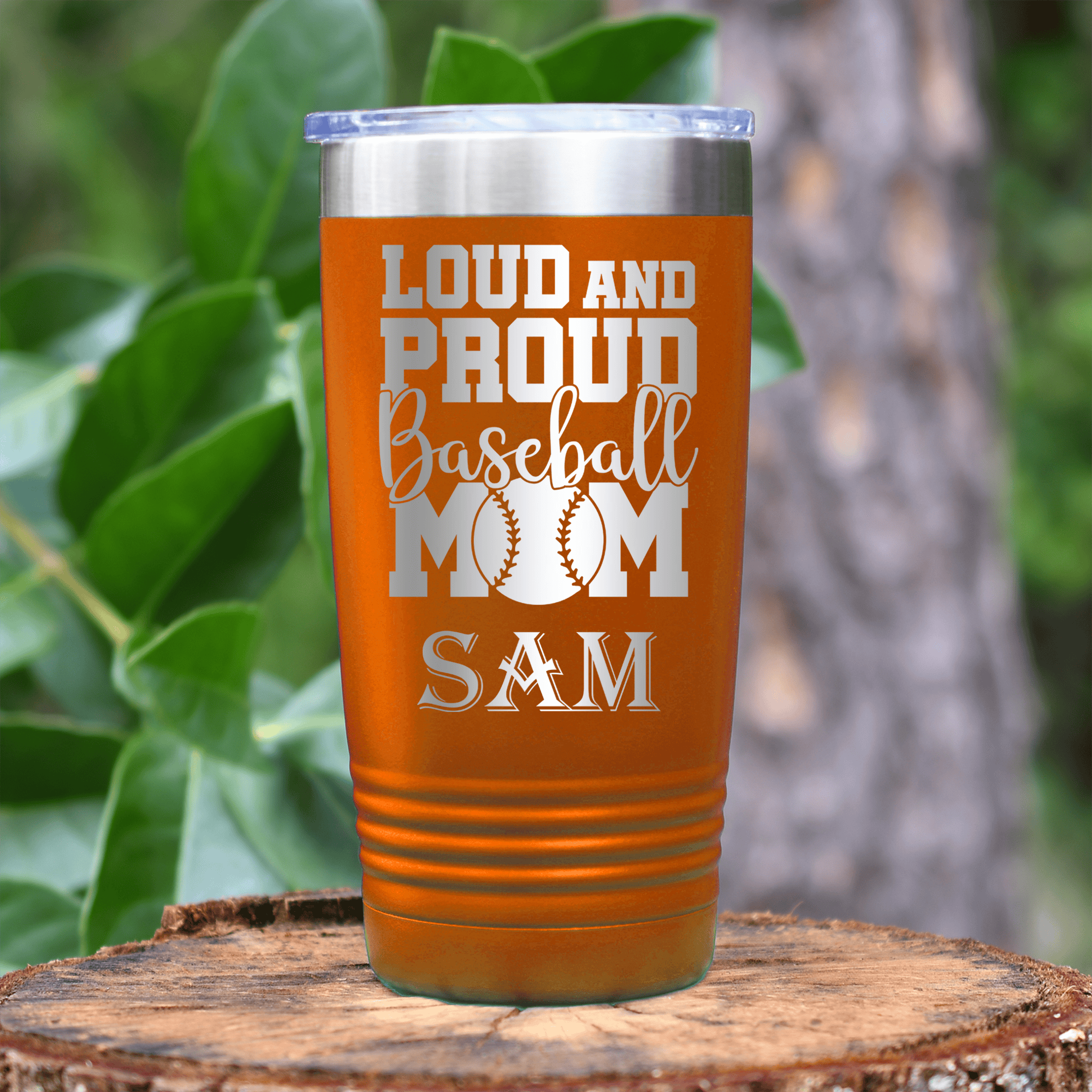 Orange Baseball Tumbler With Echoing Cheers From The Diamond Design