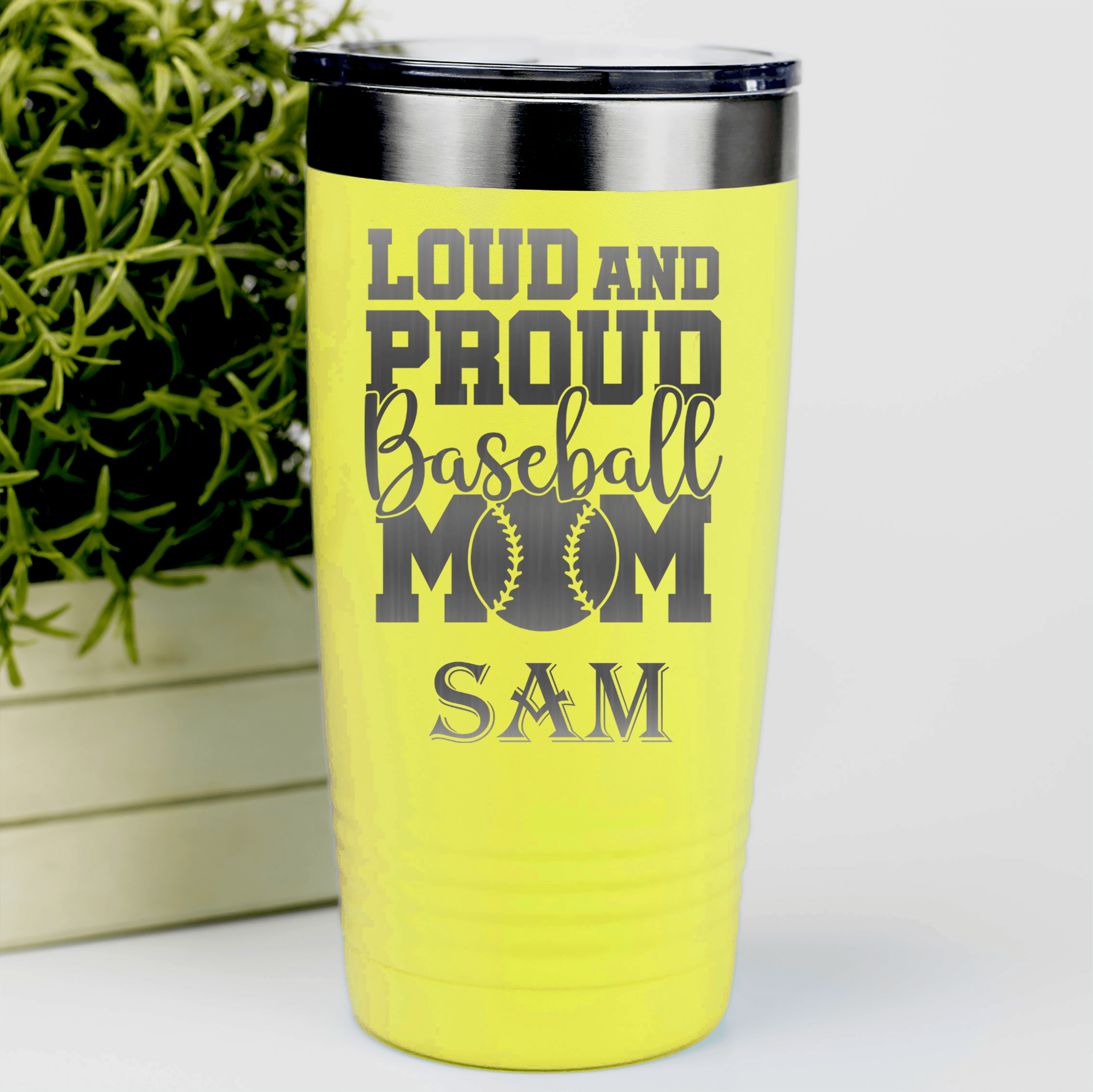 Yellow Baseball Tumbler With Echoing Cheers From The Diamond Design