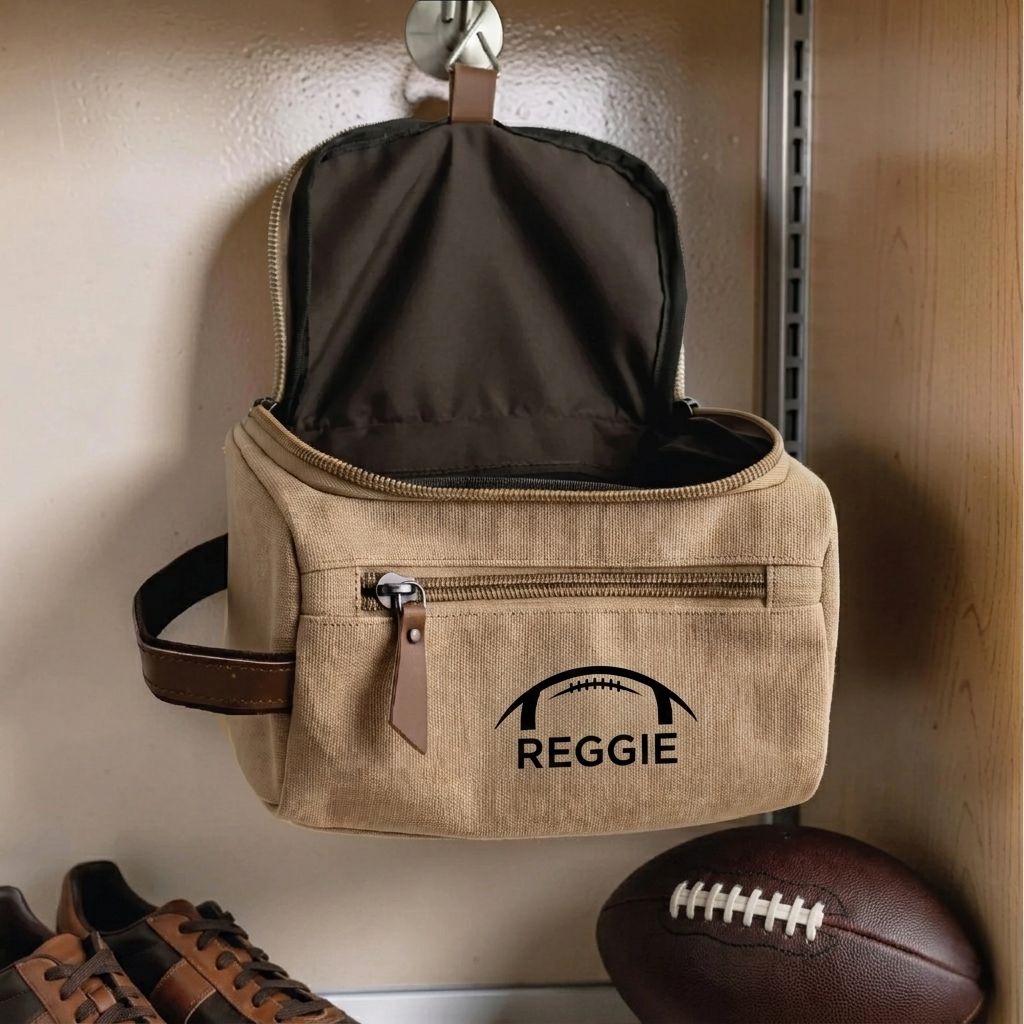 Personalized Football Toiletry Bag | Senior Gift
