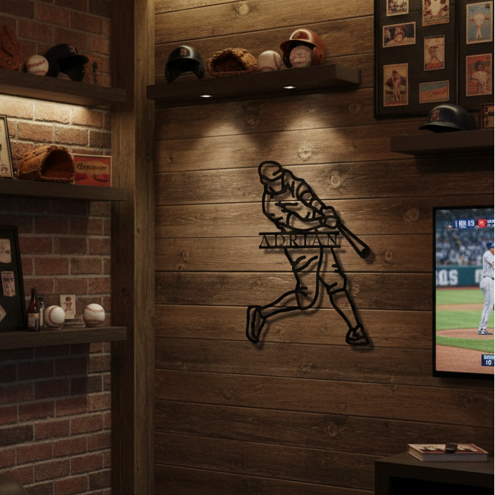 Personalized Baseball Player Sign