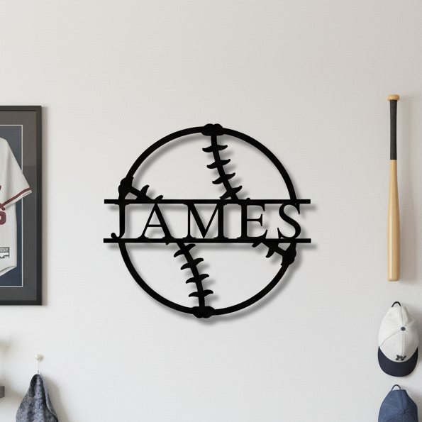 Personalized Baseball Metal Sign
