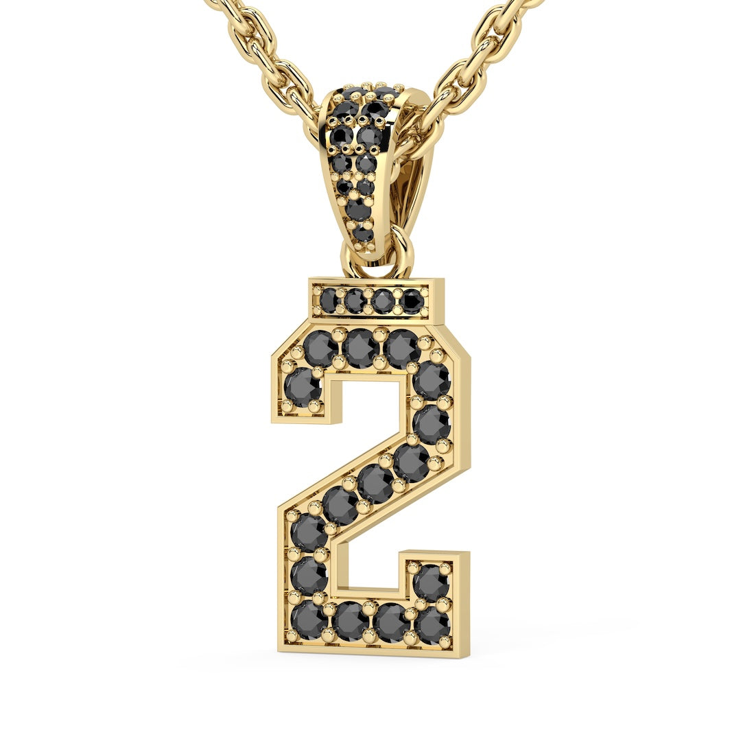 Diamond Studded Custom Number Necklace