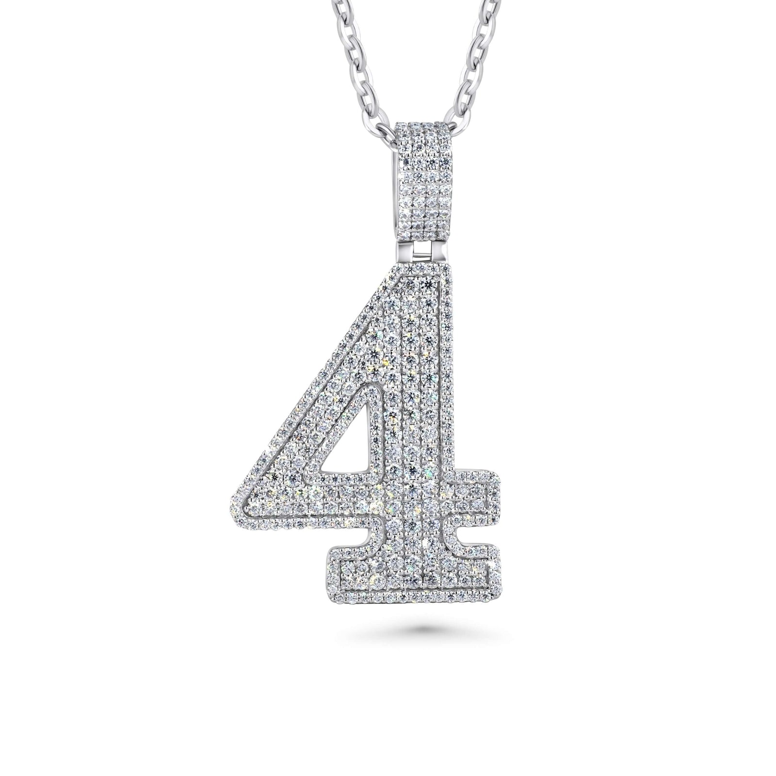 XL Iced Out Jersey Number Necklace