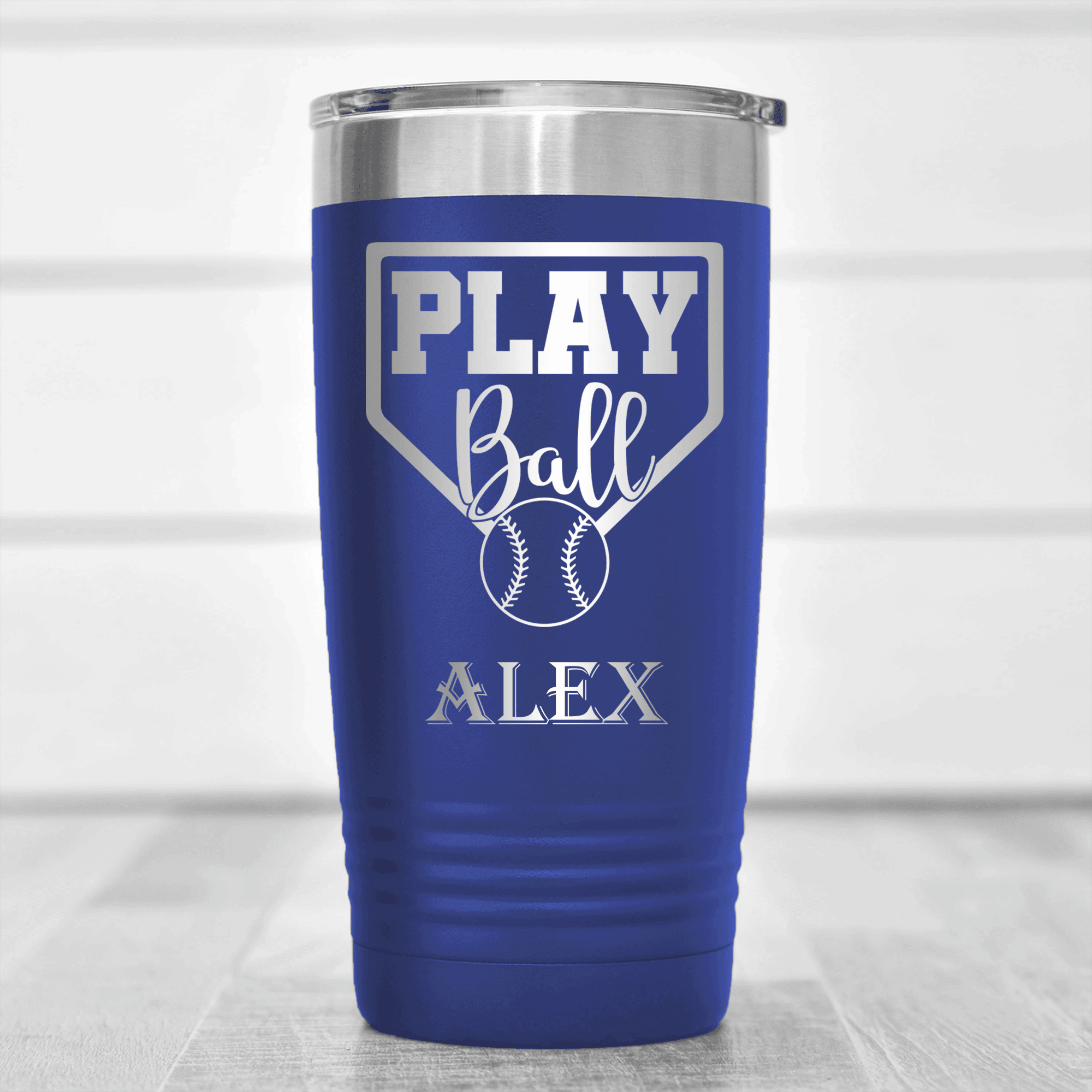 Blue Baseball Tumbler With Its Game Time Design
