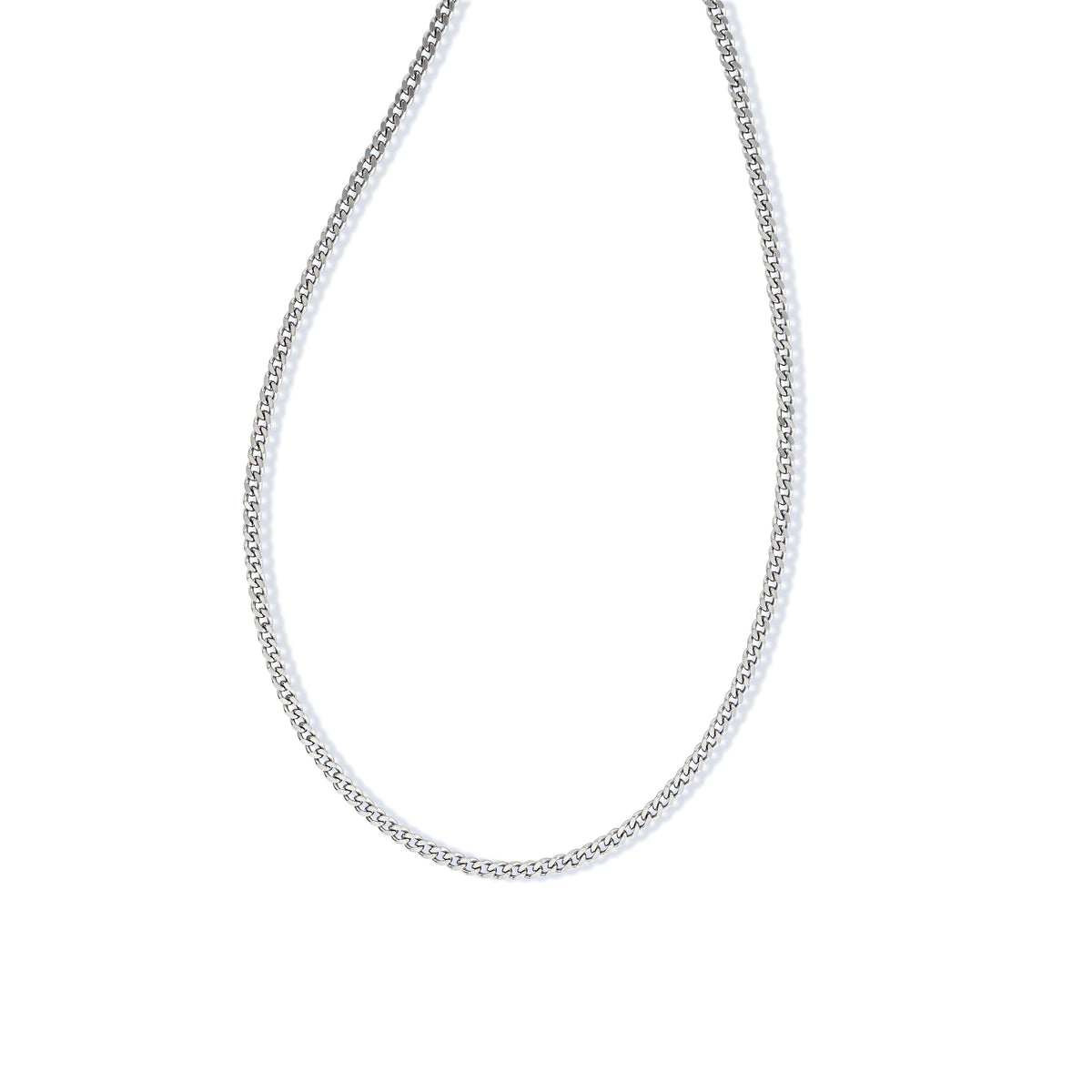 Silver micro Cuban link chain 3.5mm stainless steel necklace for men and women