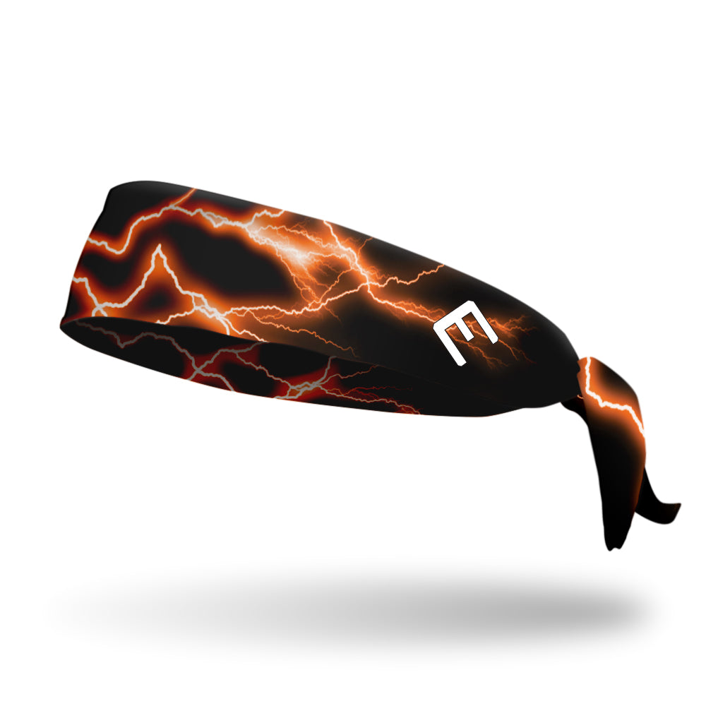 Orange Lightning Tie Headband