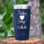 Navy Baseball Tumbler With Playful Pitch Madness Design