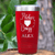 Red Baseball Tumbler With Playful Pitch Madness Design