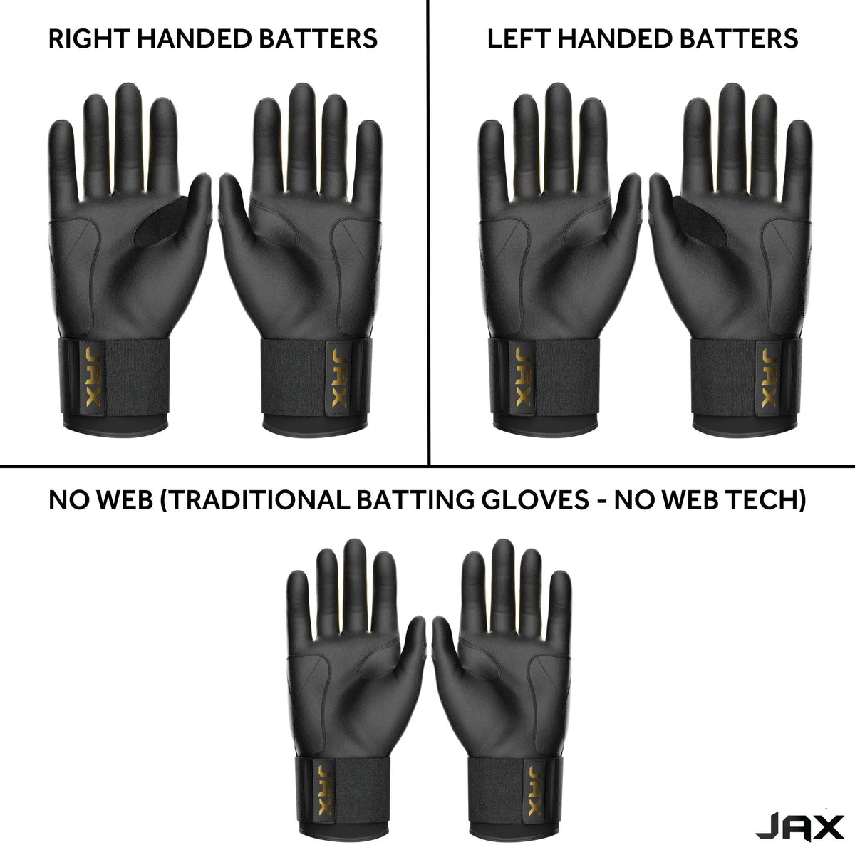 Jax Pure Gold Cuff Batting Gloves