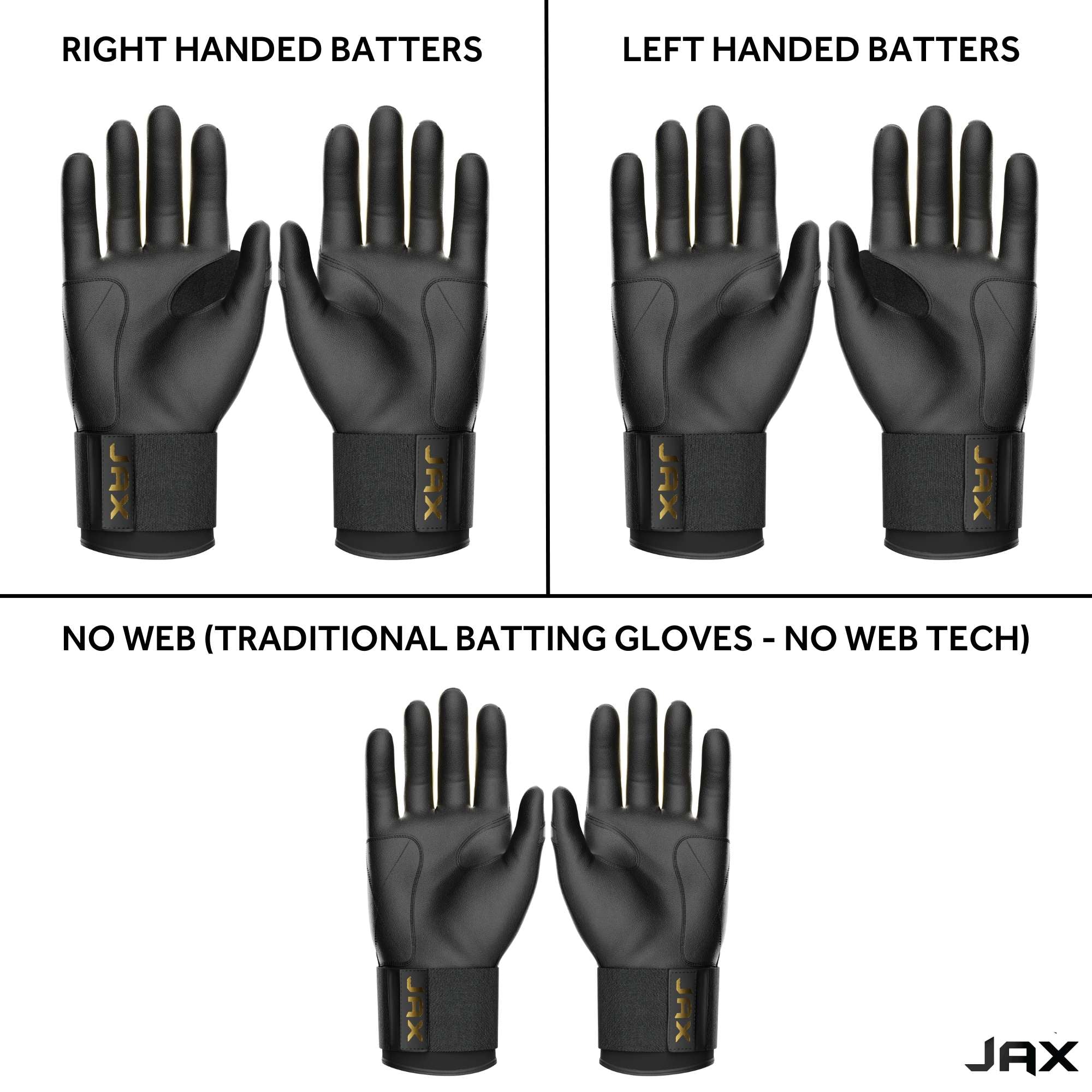 Jax Pure Gold Cuff Batting Gloves