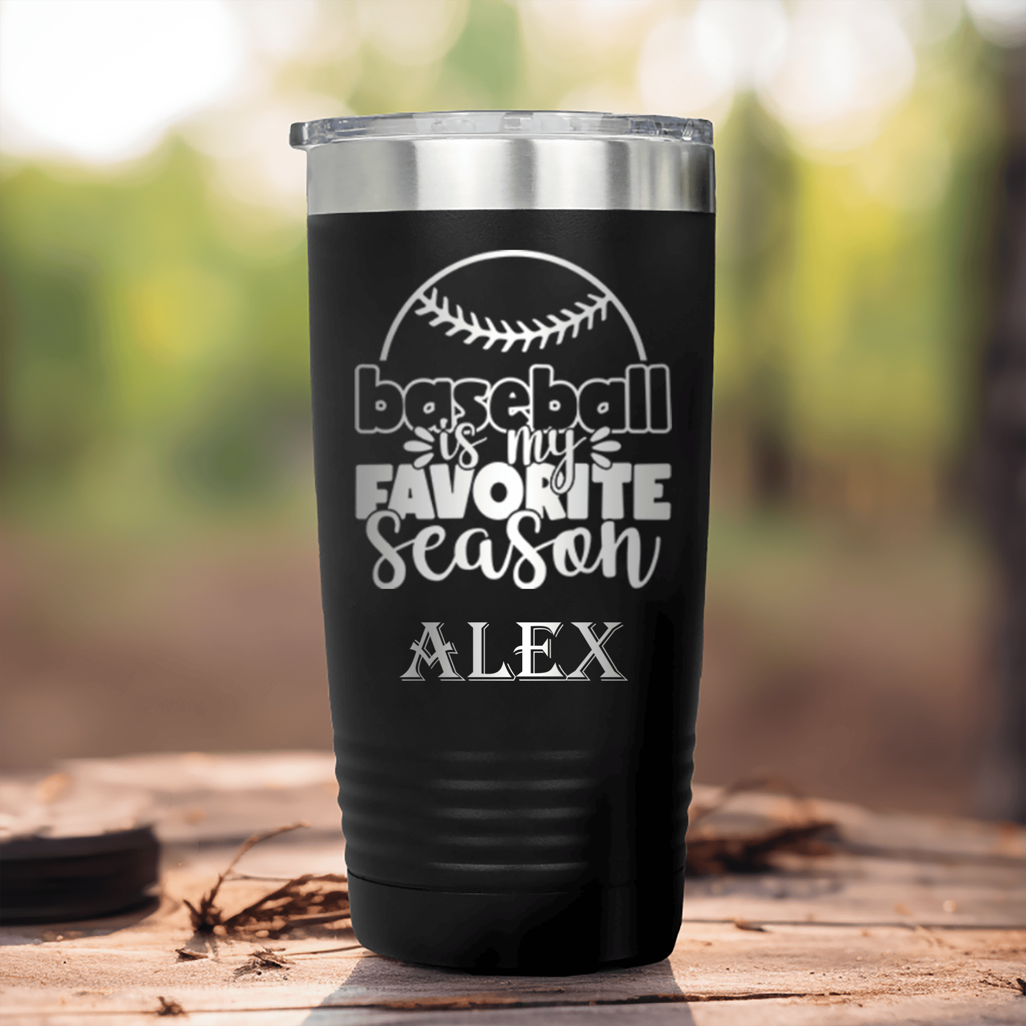 Black Baseball Tumbler With Season Of Home Runs Design