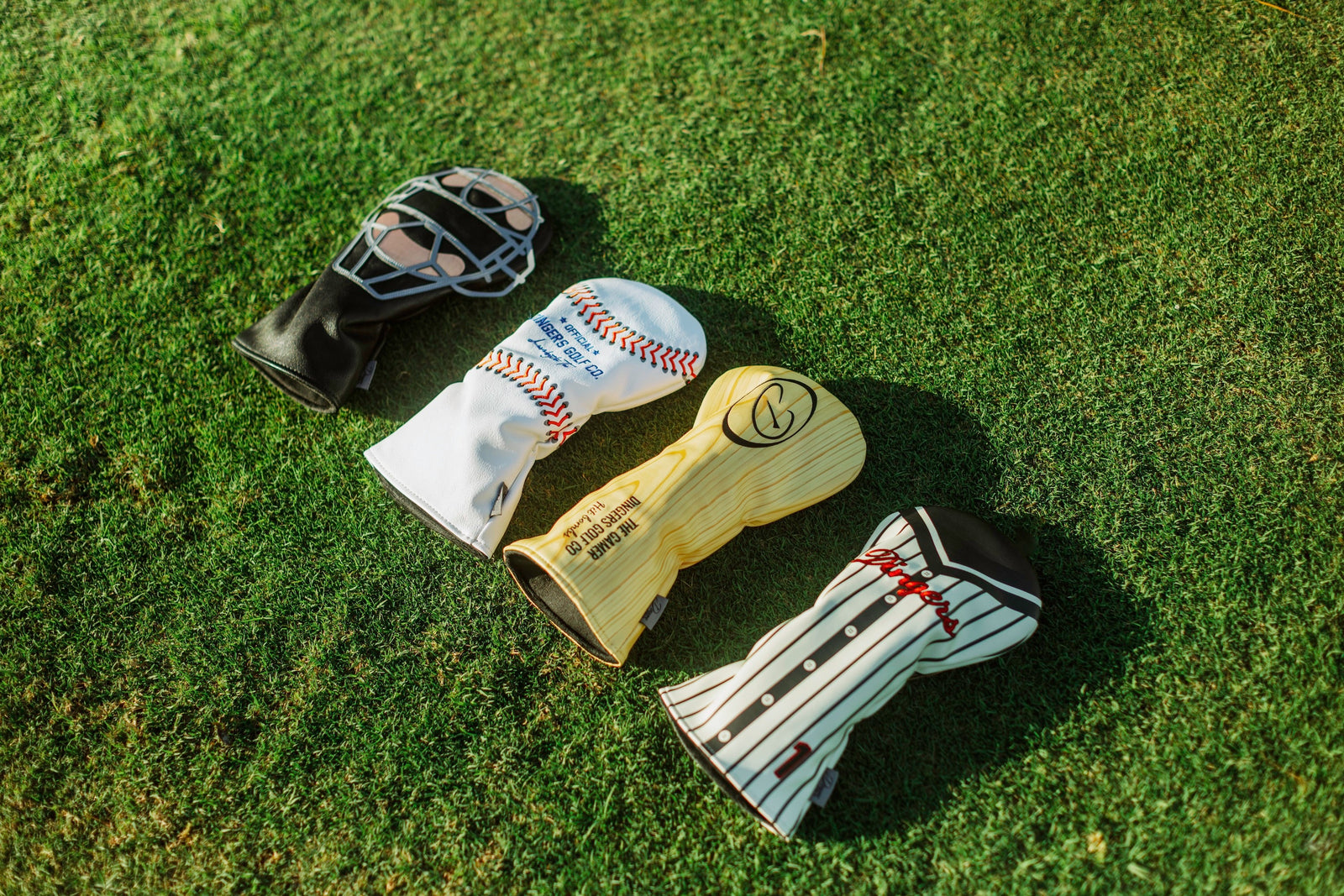 Catcher’s Mask driver headcover with PU leather and cushioned lining.