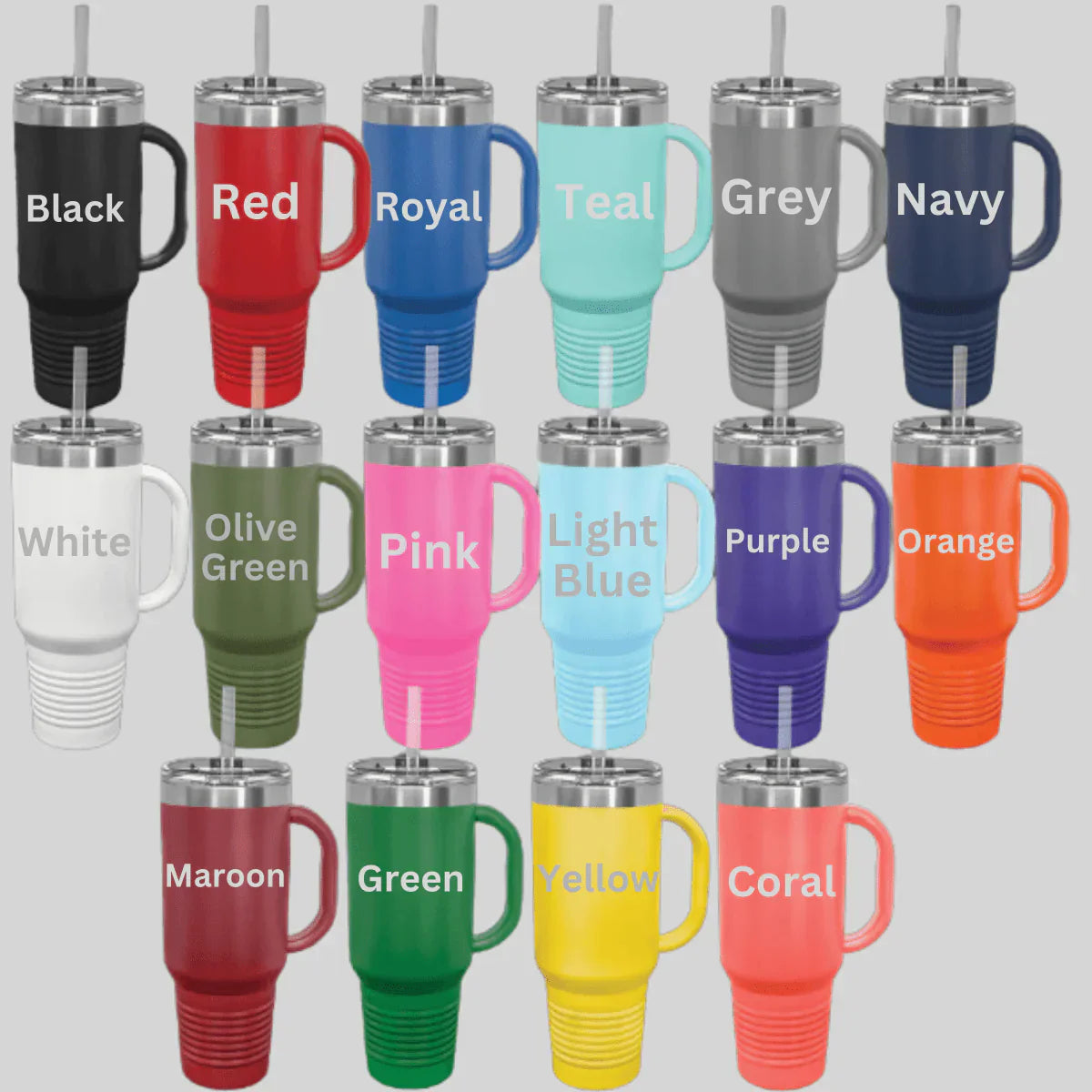 Custom 40 oz soccer coach tumbler with lid and straw in personalized color and name for female coaches