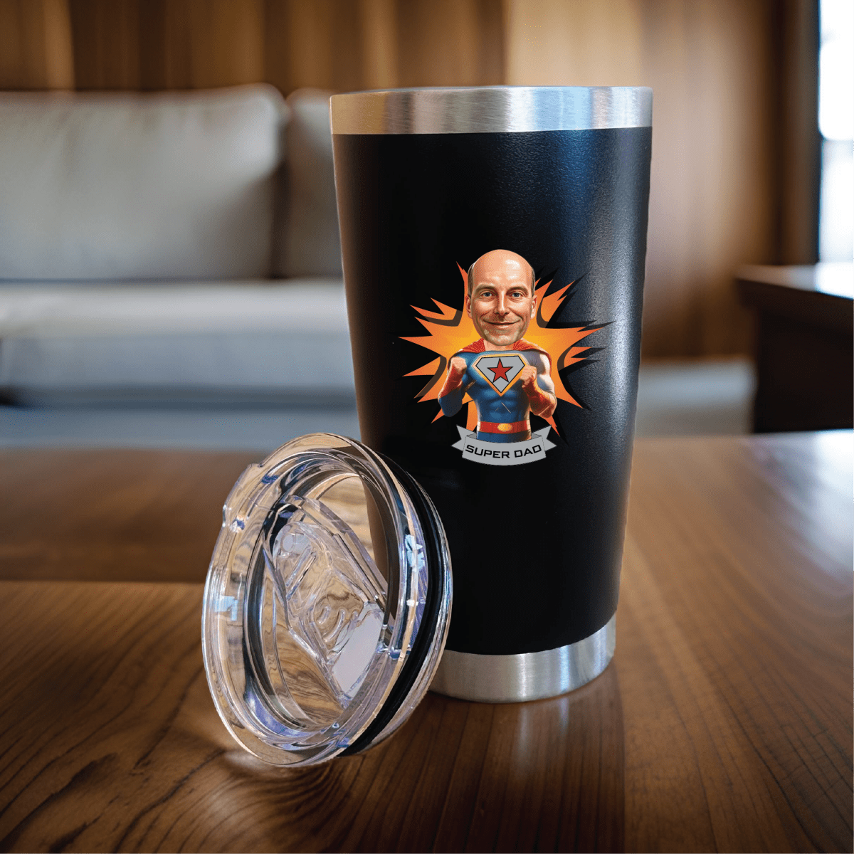 Unique Personalized Super Caricature Tumbler Customized Funny Tumblers Gifts for Men by Groovy Guy