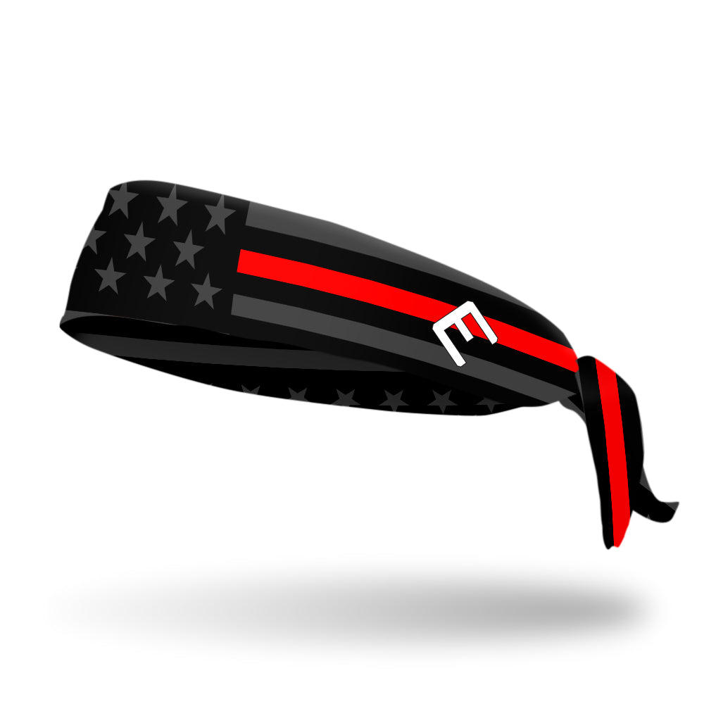 Thin Red Line Tie Headband