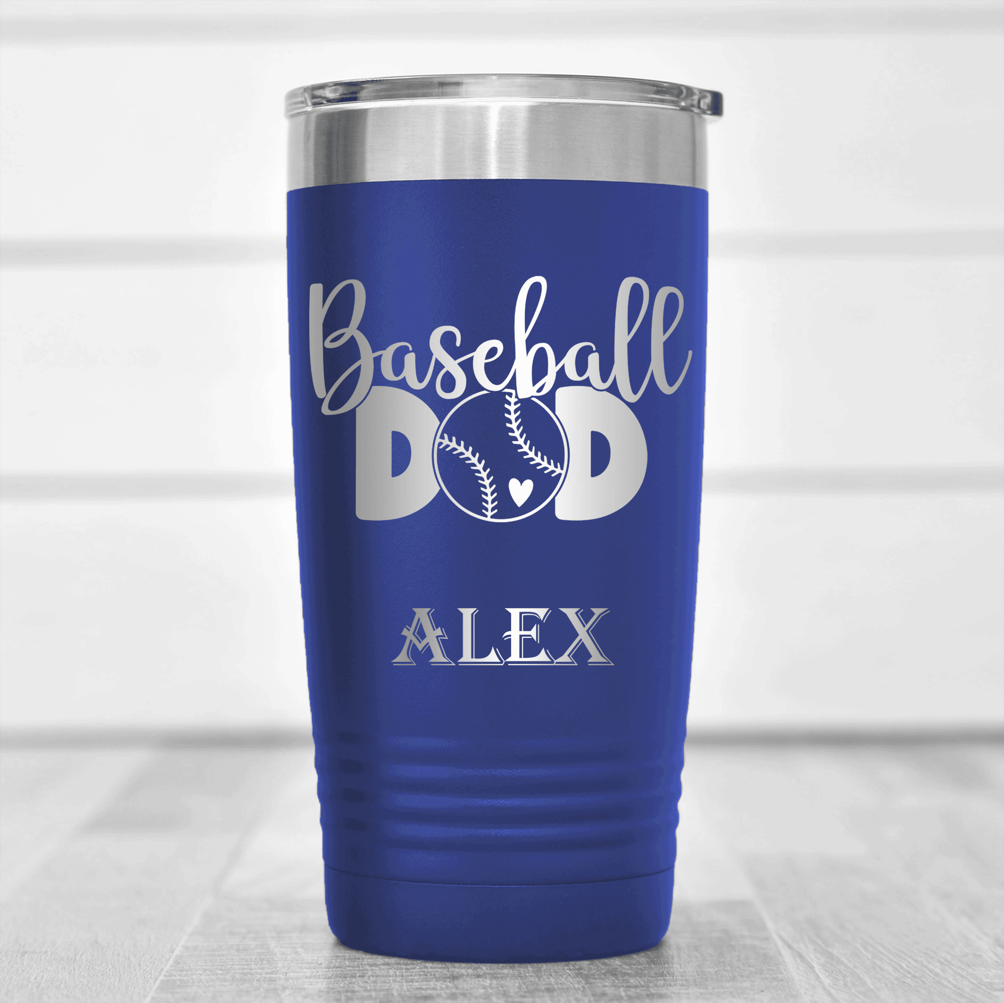 Blue Baseball Tumbler With Ultimate Baseball Father Design