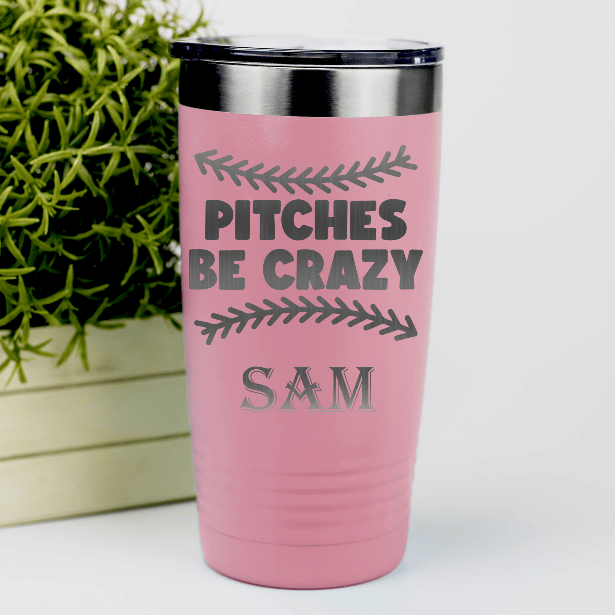 Salmon Baseball Tumbler With Unpredictable Pitches Design