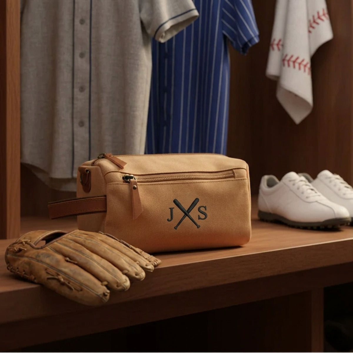 High school senior baseball toiletry bag, personalized gift, two color options