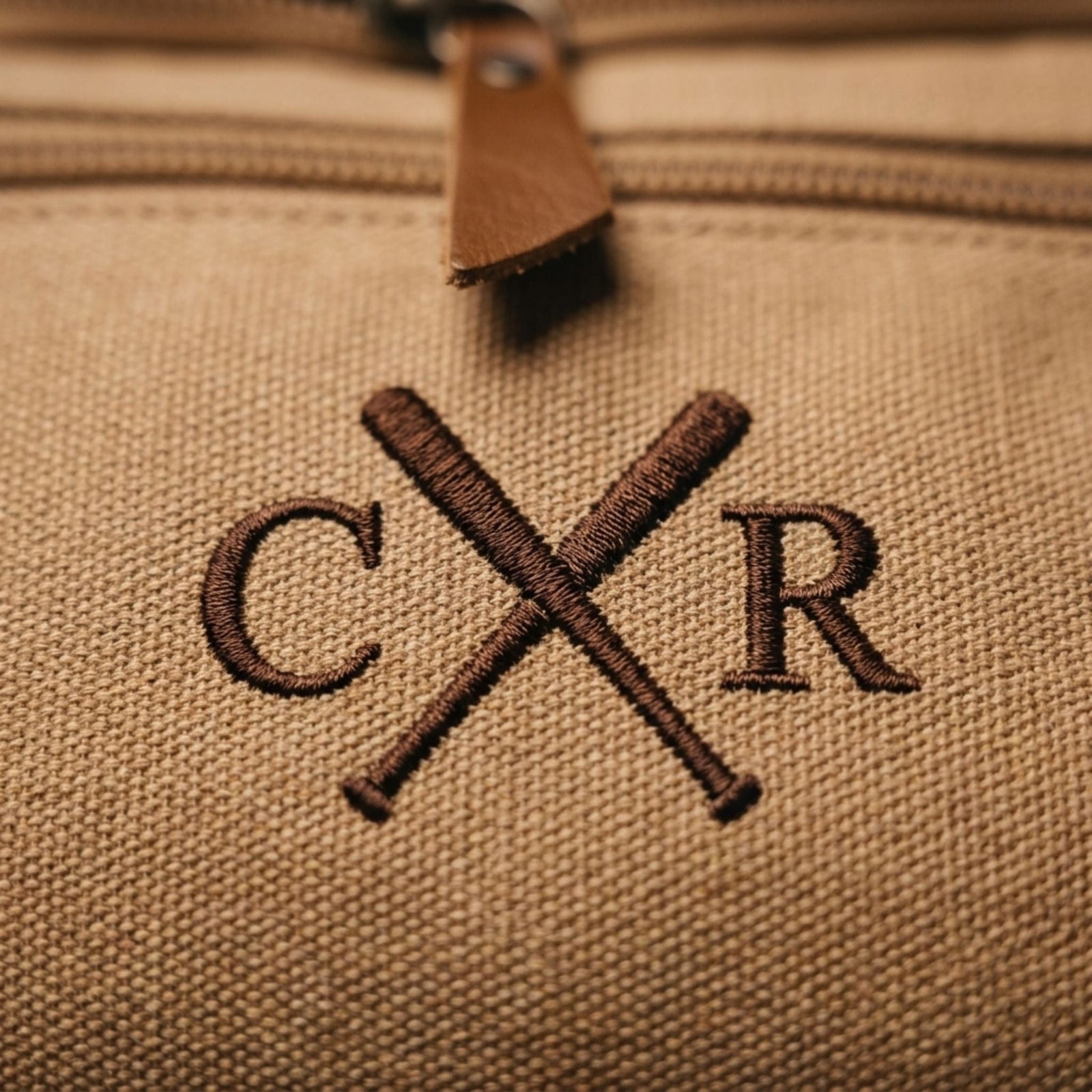 Personalized baseball dopp kit with thread color options to match team colors