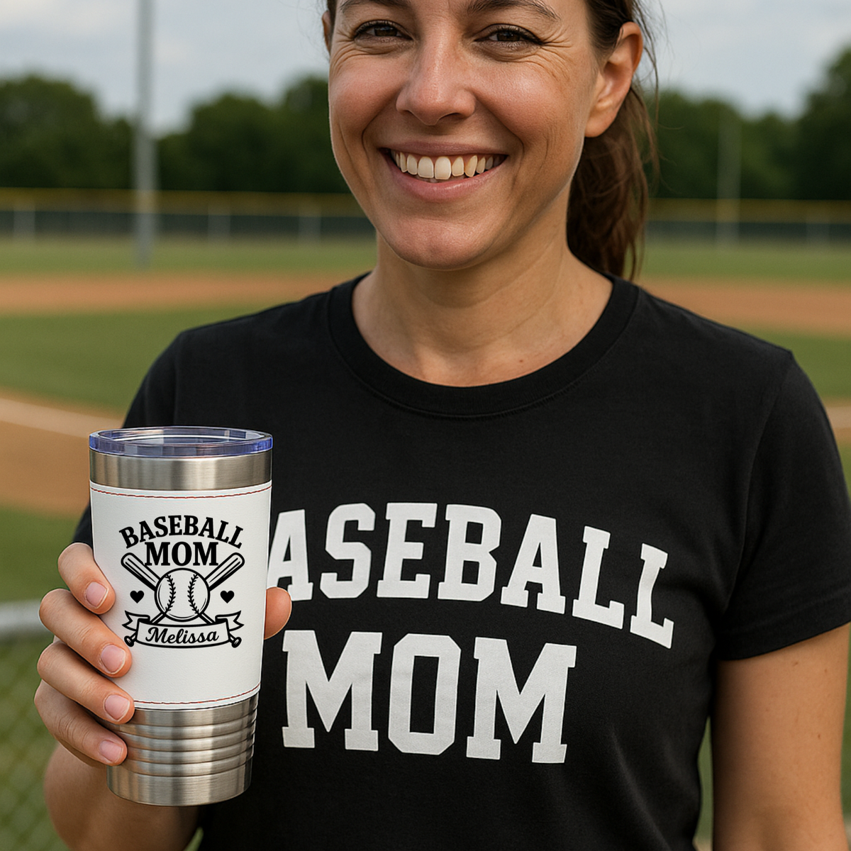 Personalized Baseball Mom Tumbler