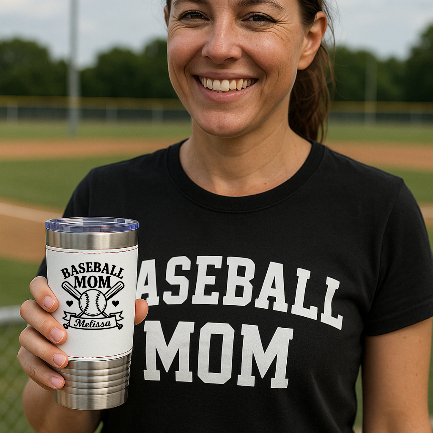 Personalized Baseball Mom Tumbler