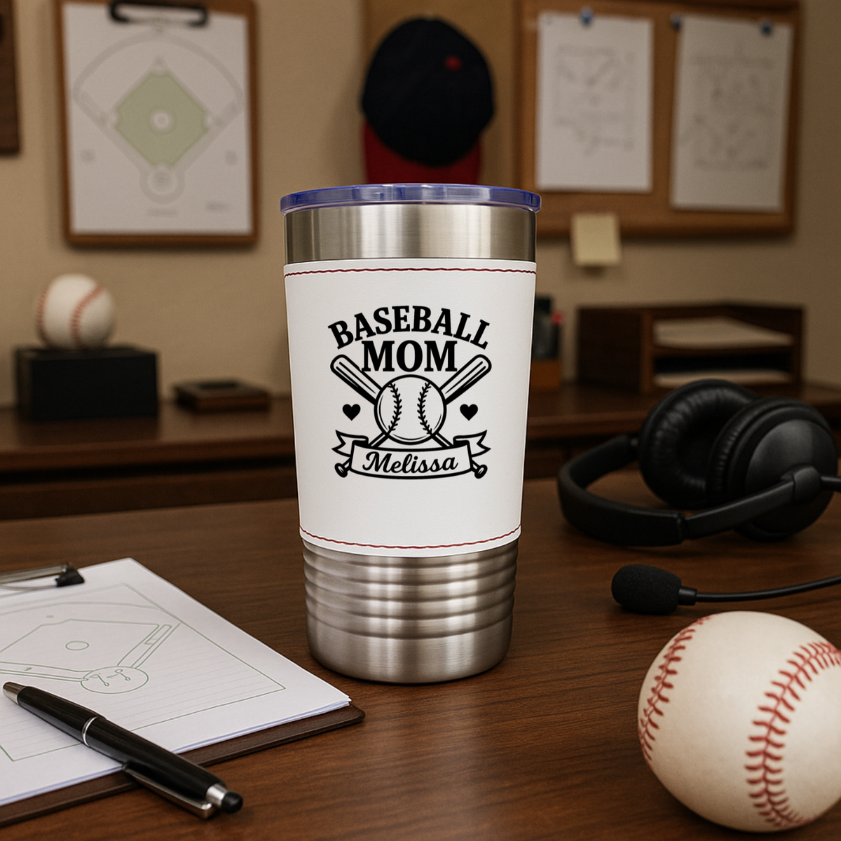 Personalized Baseball Mom Tumbler