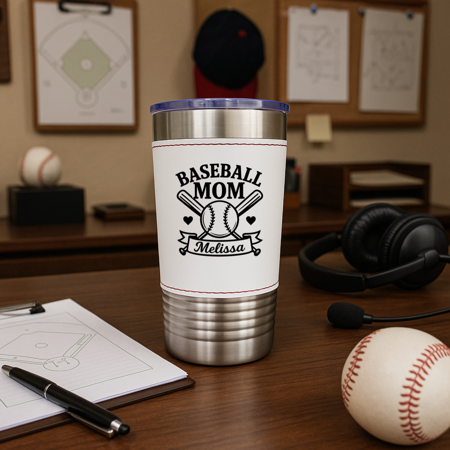Personalized Baseball Mom Tumbler