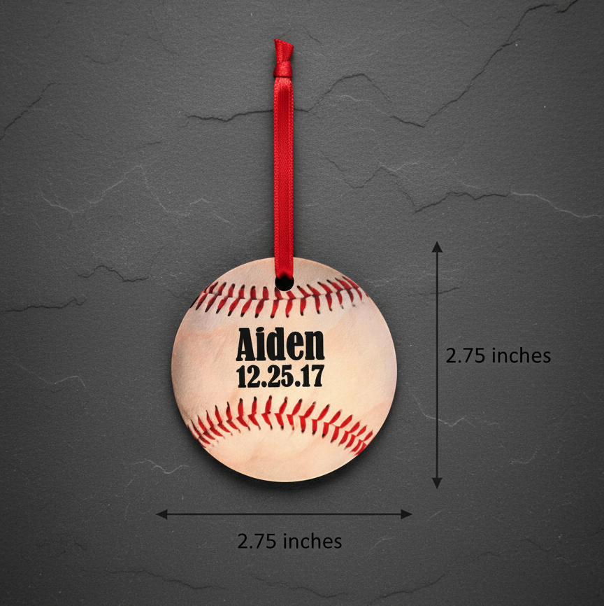 Personalized Baseball Christmas Ornament