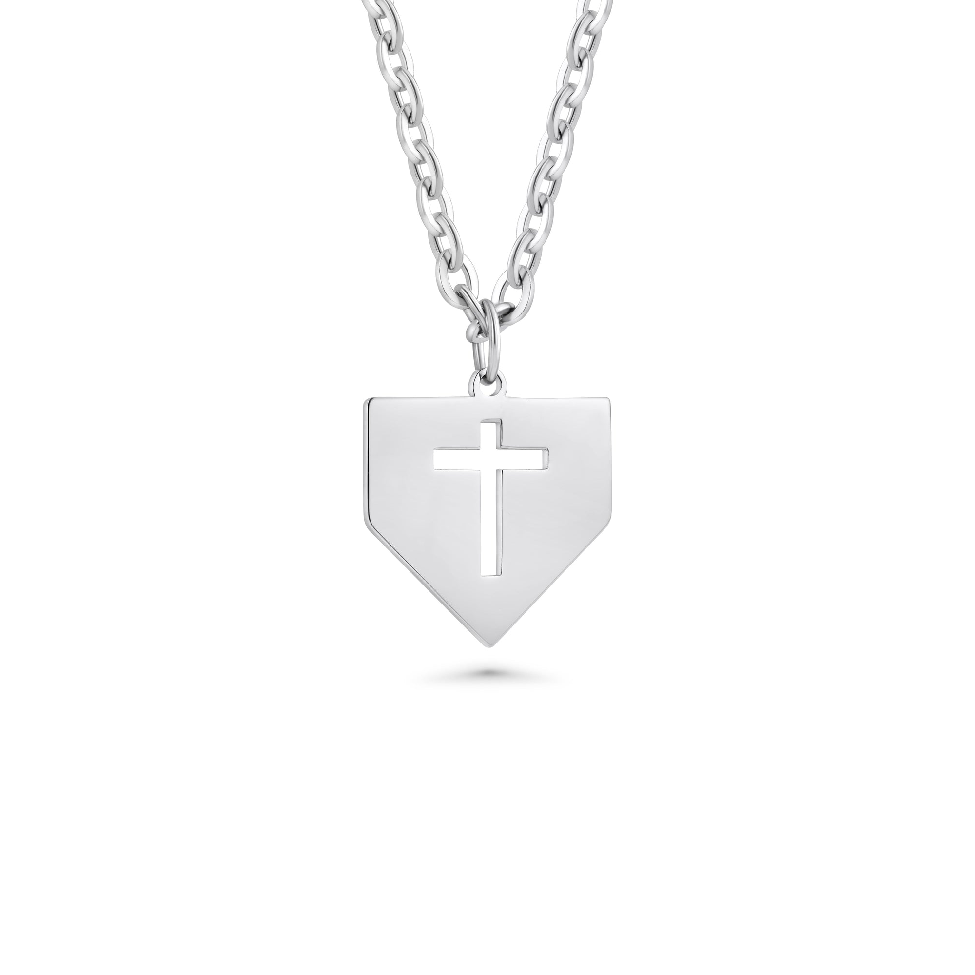 Baseball Home Plate Cross Necklace| Stainless Steel