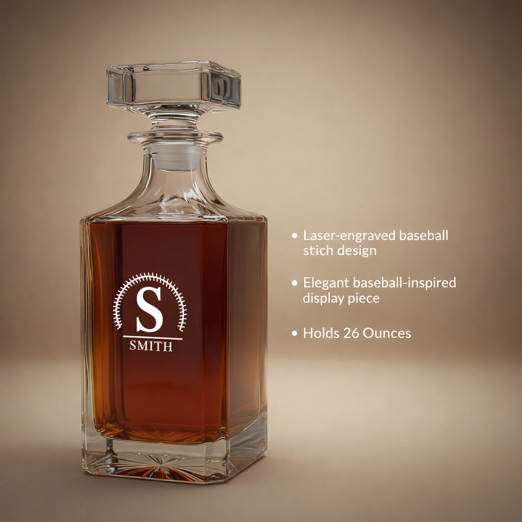 Personalized Baseball Decanter Set