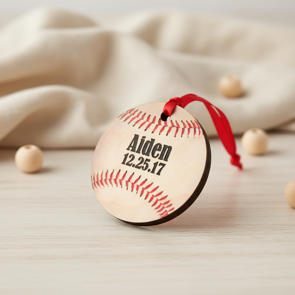 Personalized Baseball Christmas Ornament