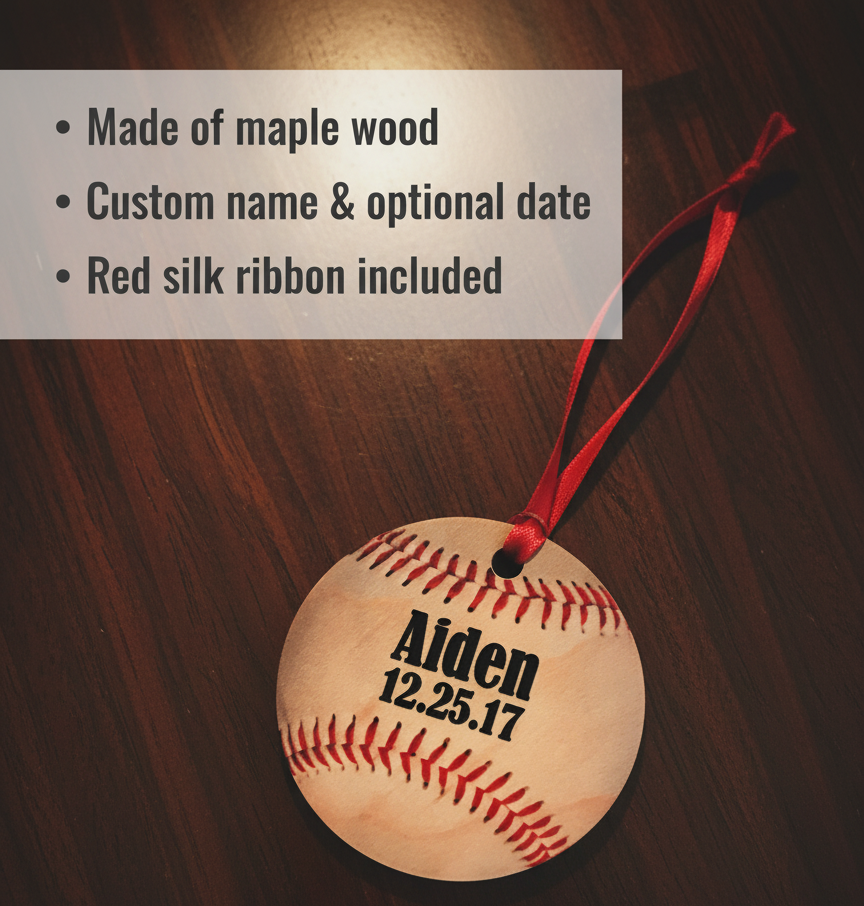 Personalized Baseball Christmas Ornament