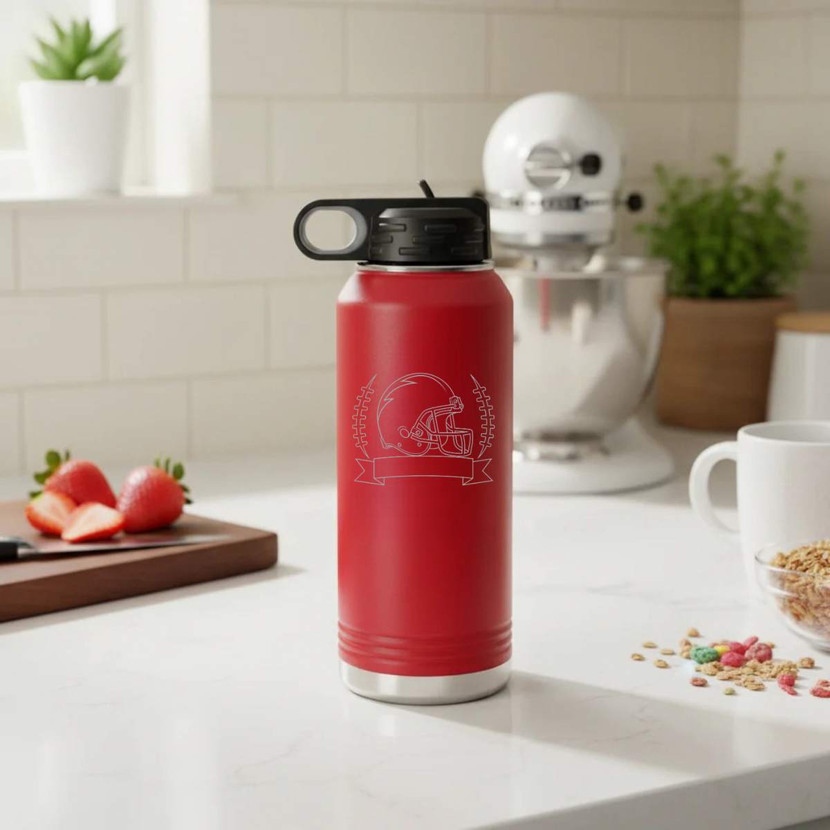 Personalized Football Water Bottle