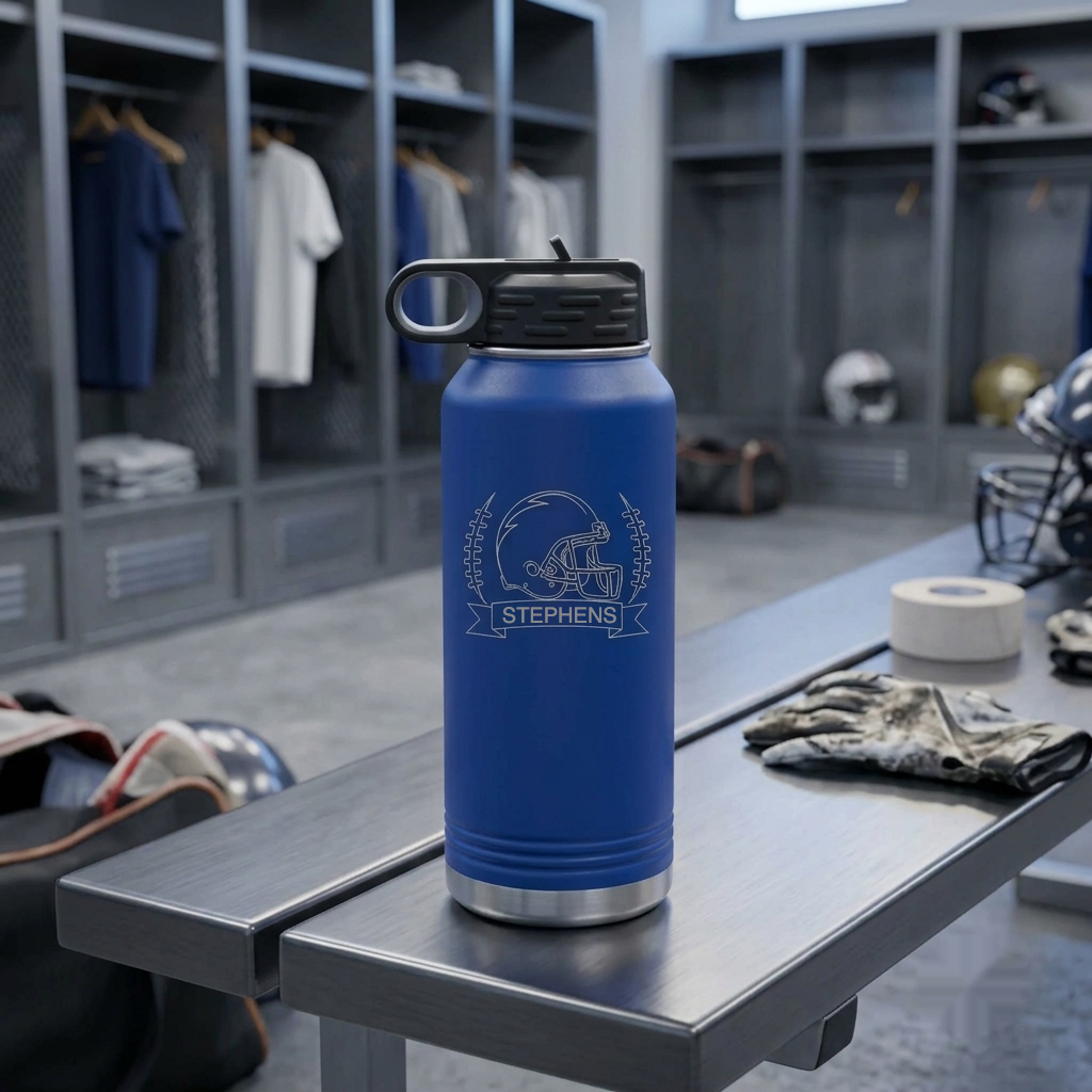 Personalized Football Water Bottle